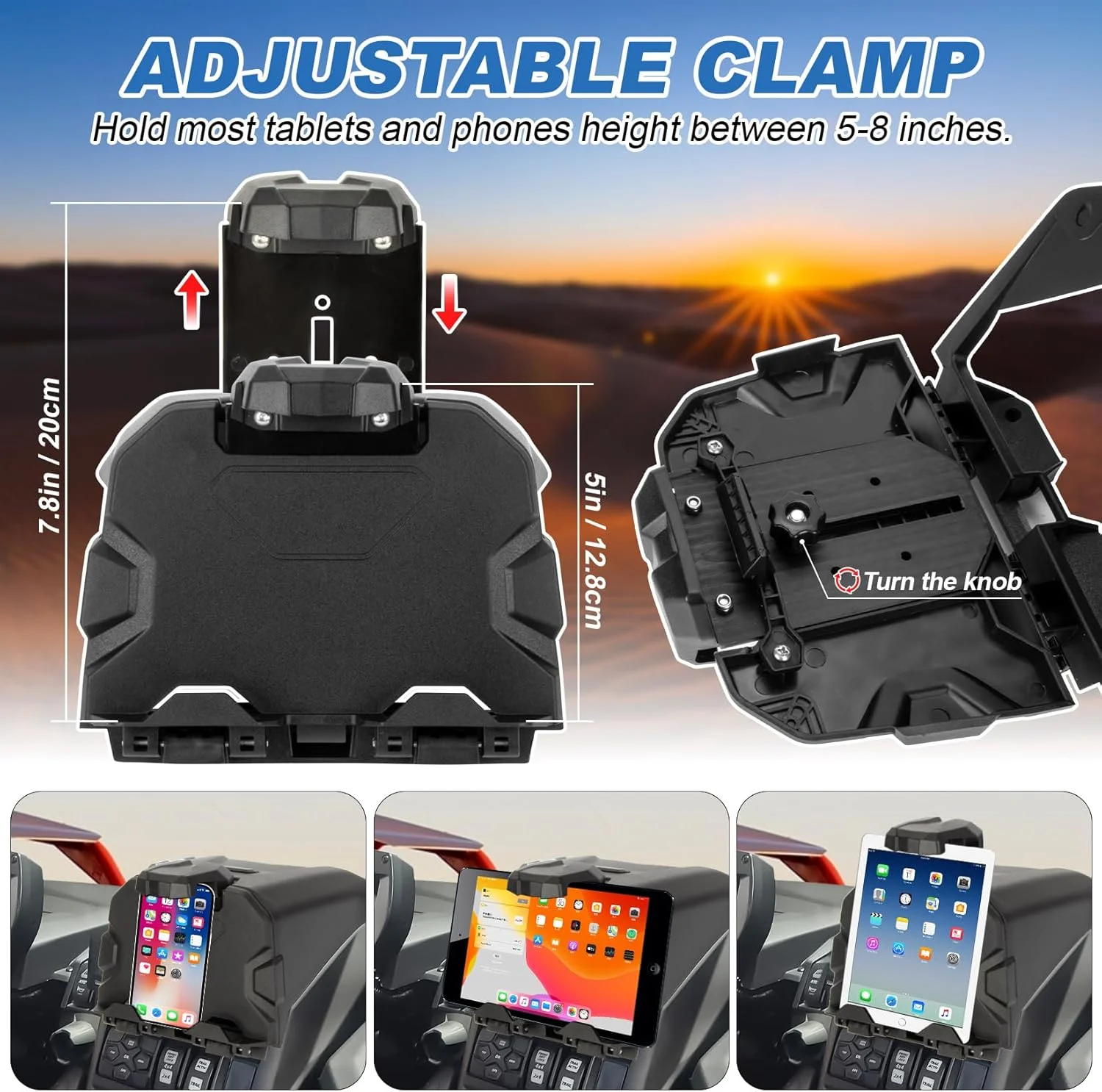 نگهدارنده تبلت، تلفن همراه و جی پی اس مدل psler X3 به همراه جعبه سازمان دهنده برای تمامی مدل های Maverick X3 و X3 Max DS MR RC RS Turbo R RR سال های 2017-2024، جایگزین OEM 715002874