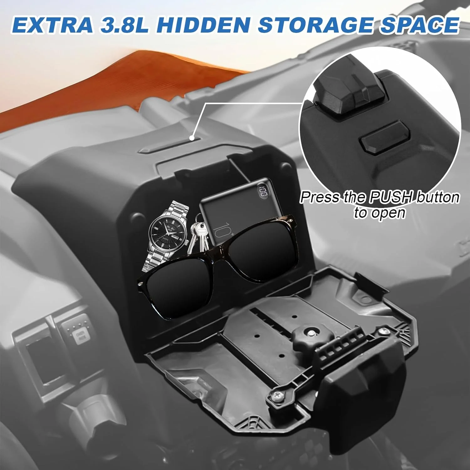 نگهدارنده تبلت، تلفن همراه و جی پی اس مدل psler X3 به همراه جعبه سازمان دهنده برای تمامی مدل های Maverick X3 و X3 Max DS MR RC RS Turbo R RR سال های 2017-2024، جایگزین OEM 715002874