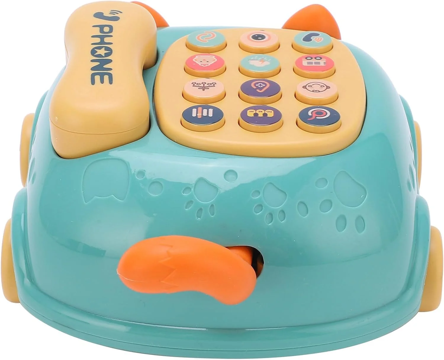 اسباب بازی موبایل تلفن کودک Domary، تلفن گربه شبیه سازی شده با کیفیت صدای Hi-Fi، شبیه سازی صحنه، تشخیص آب و هوا، آهنگ زنگ تلفن و موارد دیگر برای کودکان، مقاوم در برابر ضربه و قطعات پایدار (سبز)