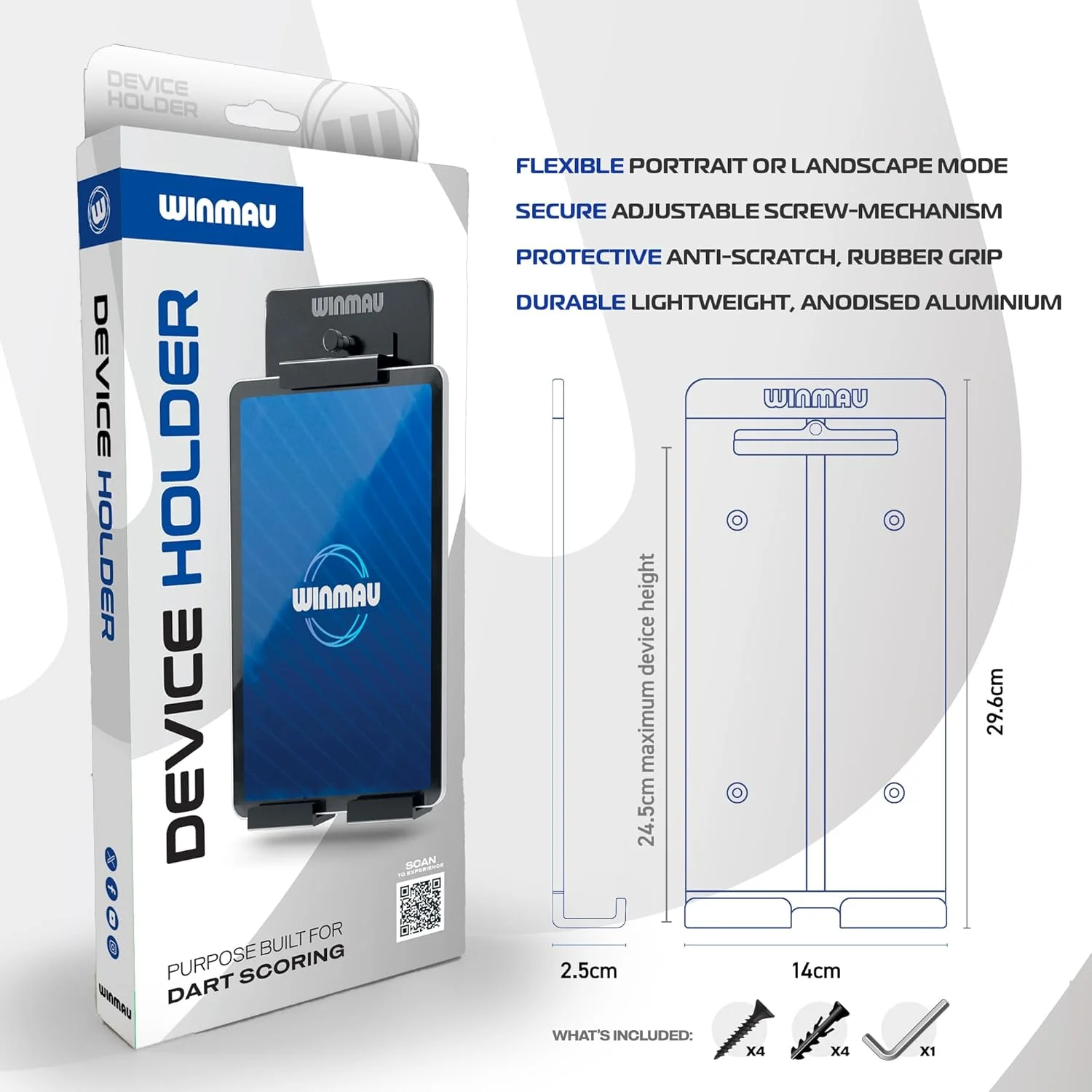 نگهدارنده تبلت و آیپد WINMAU - پایه دیواری ممتاز | پایه دیواری تبلت قابل تنظیم برای برنامه های امتیازدهی دیجیتال | ایده آل برای امتیازدهی دارت، خانه، دفتر و اتاق بازی | لوازم جانبی دارت نگهدارنده تبلت و آیپد WINMAU - پایه دیواری ممتاز | پایه دیواری تبلت قابل تنظیم برای برنامه های امتیازدهی دیجیتال | ایده آل برای امتیازدهی دارت، خانه، دفتر و اتاق بازی | لوازم جانبی دارت