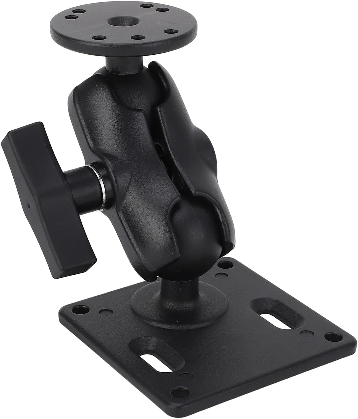 پایه توپی دوبل آلیاژ آلومینیوم با بازوی دوتایی و آداپتور توپی سایز C 1.5 اینچی برای تبلت، تلفن، ماهی یاب