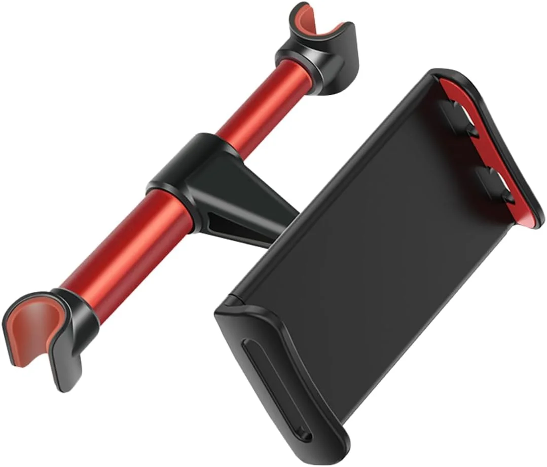 نگهدارنده تبلت پشت صندلی خودرو، با قابلیت چرخش 360 درجه، مناسب برای دستگاه‌های 5.3 تا 10.2 اینچی، نگهدارنده گوشی پشت صندلی خودرو، سازگار با آیفون پرو مکس، تبلت‌های گلکسی (قرمز)