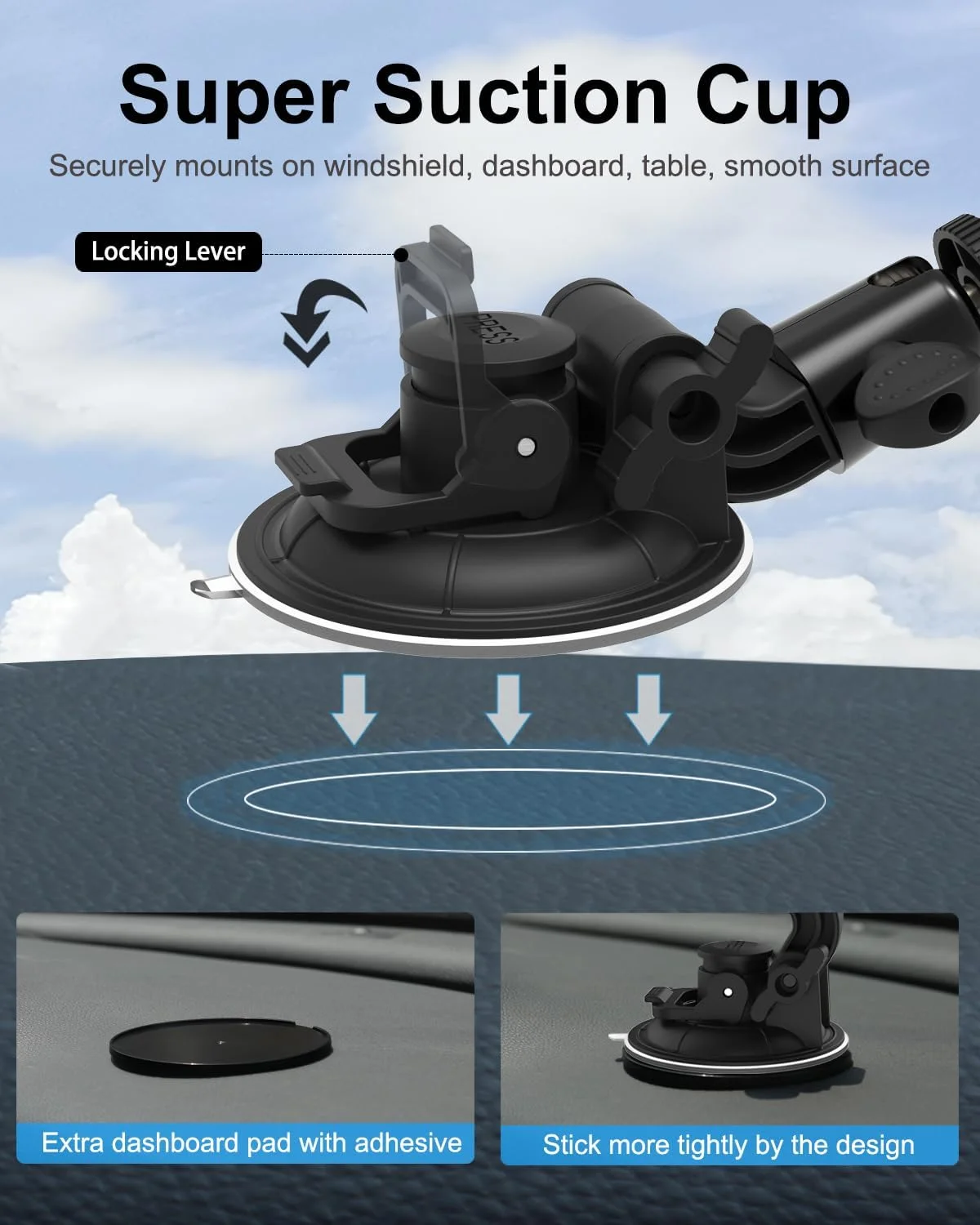 پایه تبلت خودرویی شیشه ای، نگهدارنده تبلت داشبوردی با مکنده قوی 95 میلی متری برای آیپد پرو 12.9 11 ایر مینی، گلکسی تب، زد فولد، تبلت های 4-13 اینچی و پیچ 1/4 اینچی برای دوربین پایه تبلت خودرویی شیشه ای، نگهدارنده تبلت داشبوردی با مکنده قوی 95 میلی متری برای آیپد پرو 12.9 11 ایر مینی، گلکسی تب، زد فولد، تبلت های 4-13 اینچی و پیچ 1/4 اینچی برای دوربین