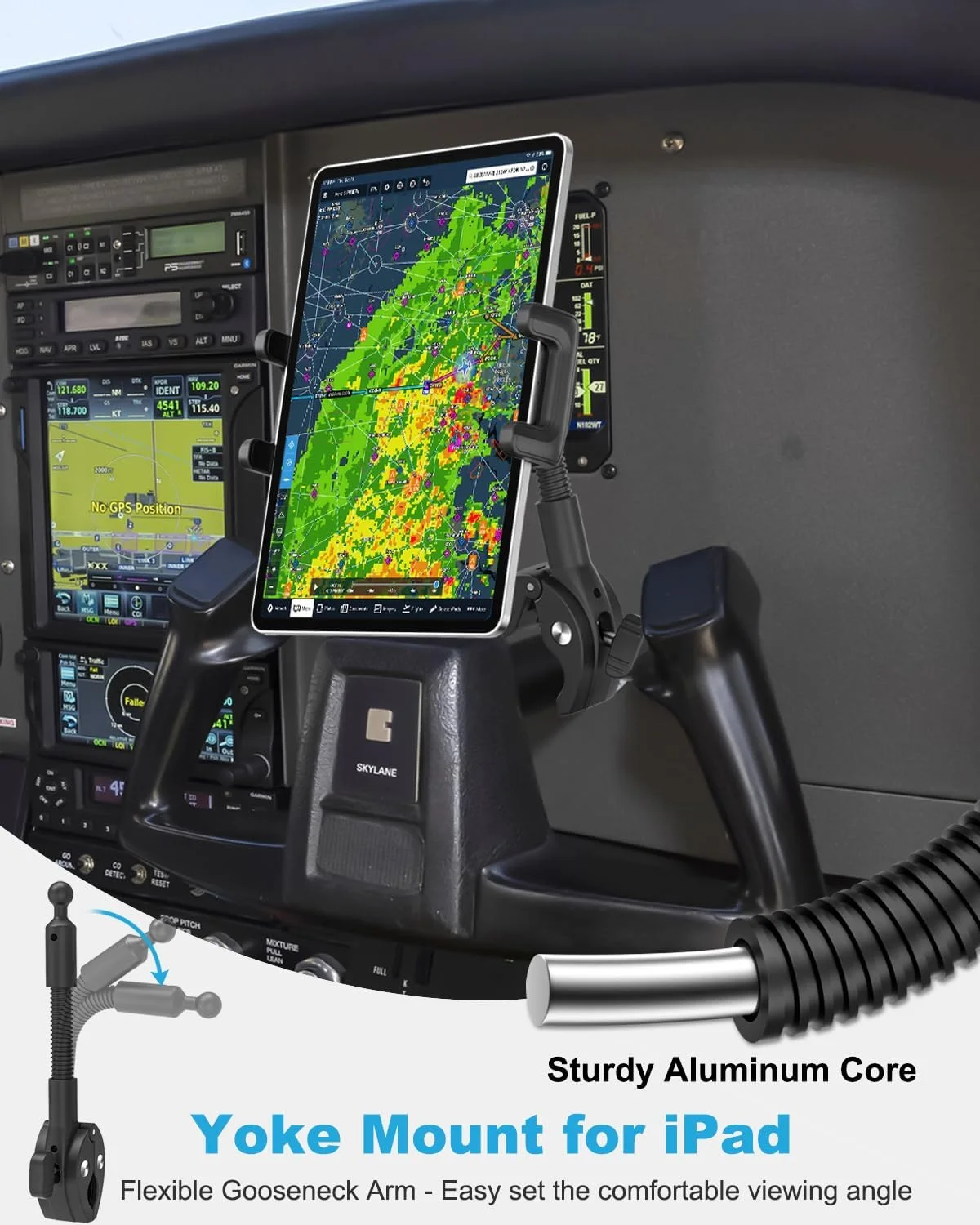 پایه نگهدارنده یوک برای آیپد، هولدر تبلت خلبانی گردن غازی، پایه تبلت یوک هواپیما با قابلیت چرخش 360 درجه با گیره محکم، سازگار با آیپد مینی/ایر/پرو، گلکسی تب، آیفون، دستگاه های 4-13 اینچی پایه نگهدارنده یوک برای آیپد، هولدر تبلت خلبانی گردن غازی، پایه تبلت یوک هواپیما با قابلیت چرخش 360 درجه با گیره محکم، سازگار با آیپد مینی/ایر/پرو، گلکسی تب، آیفون، دستگاه های 4-13 اینچی