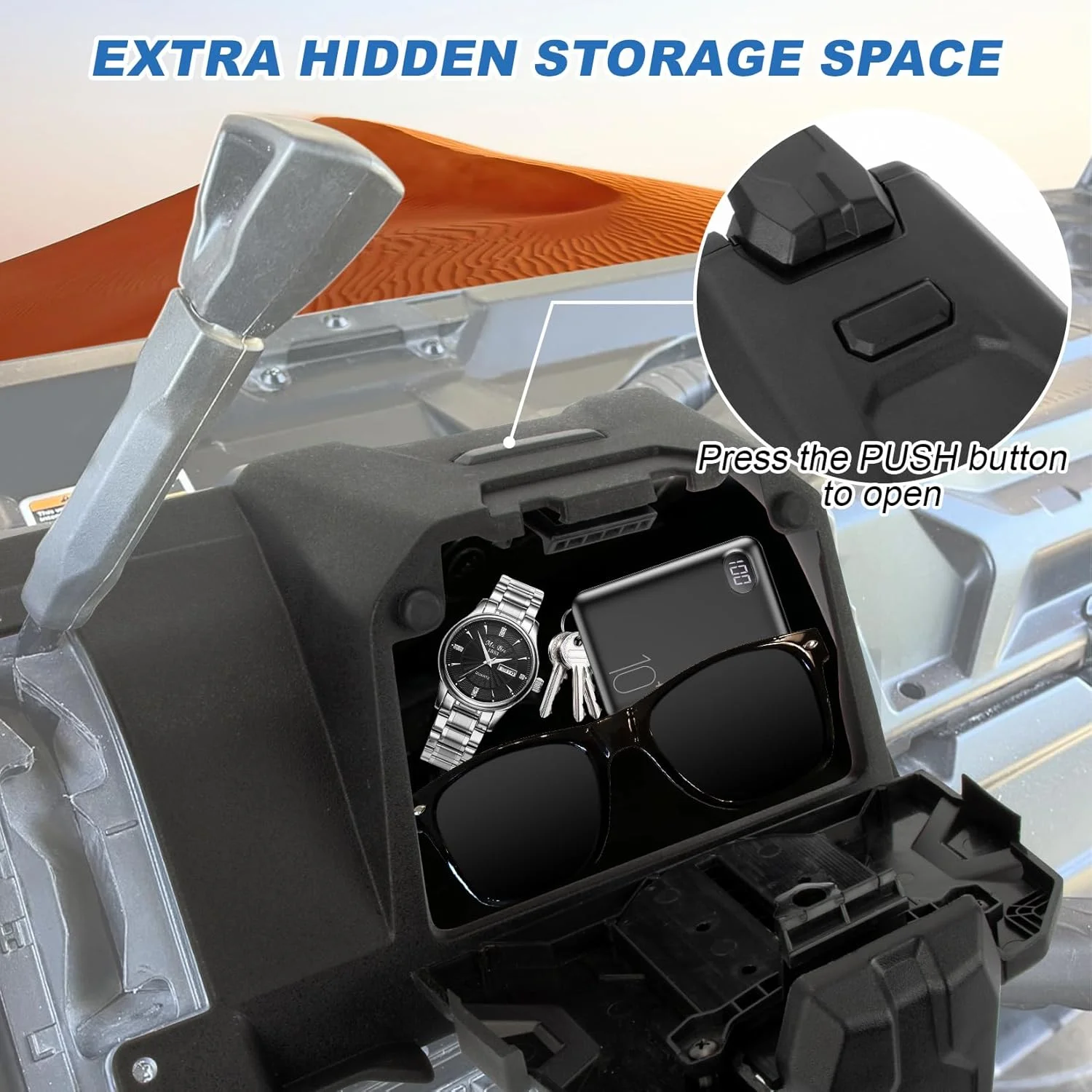 نگهدارنده دستگاه الکتریکی، نگهدارنده تبلت، نگهدارنده تلفن همراه، نگهدارنده GPS همراه با جعبه ذخیره سازی مناسب برای مدل های 2016-2023