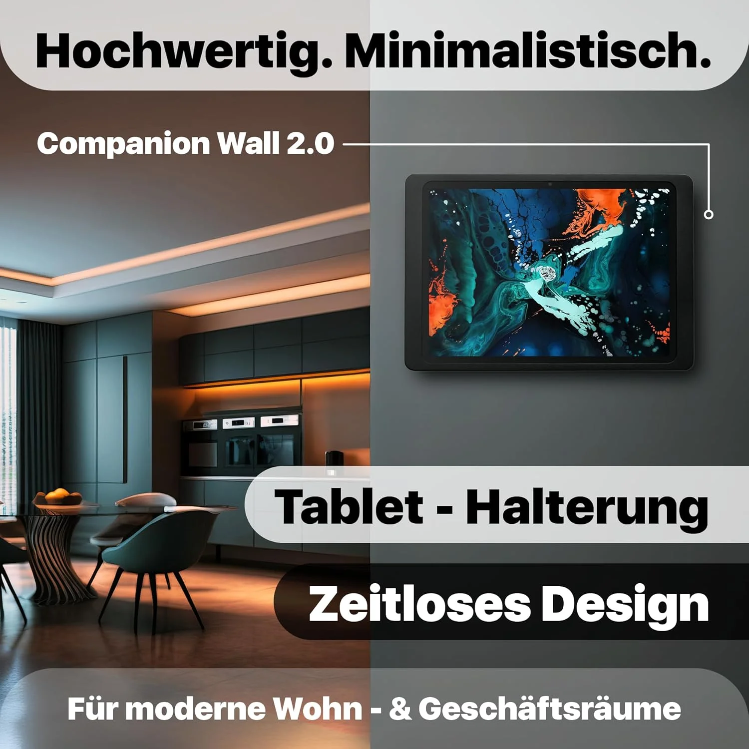 پایه دیواری تبلت Displine Companion Wall 2.0 مناسب برای آیپد، ایر، پرو و تبلت سامسونگ گلکسی - نگهدارنده تبلت دیواری با طراحی زیبا و کیفیت ساخت بالا