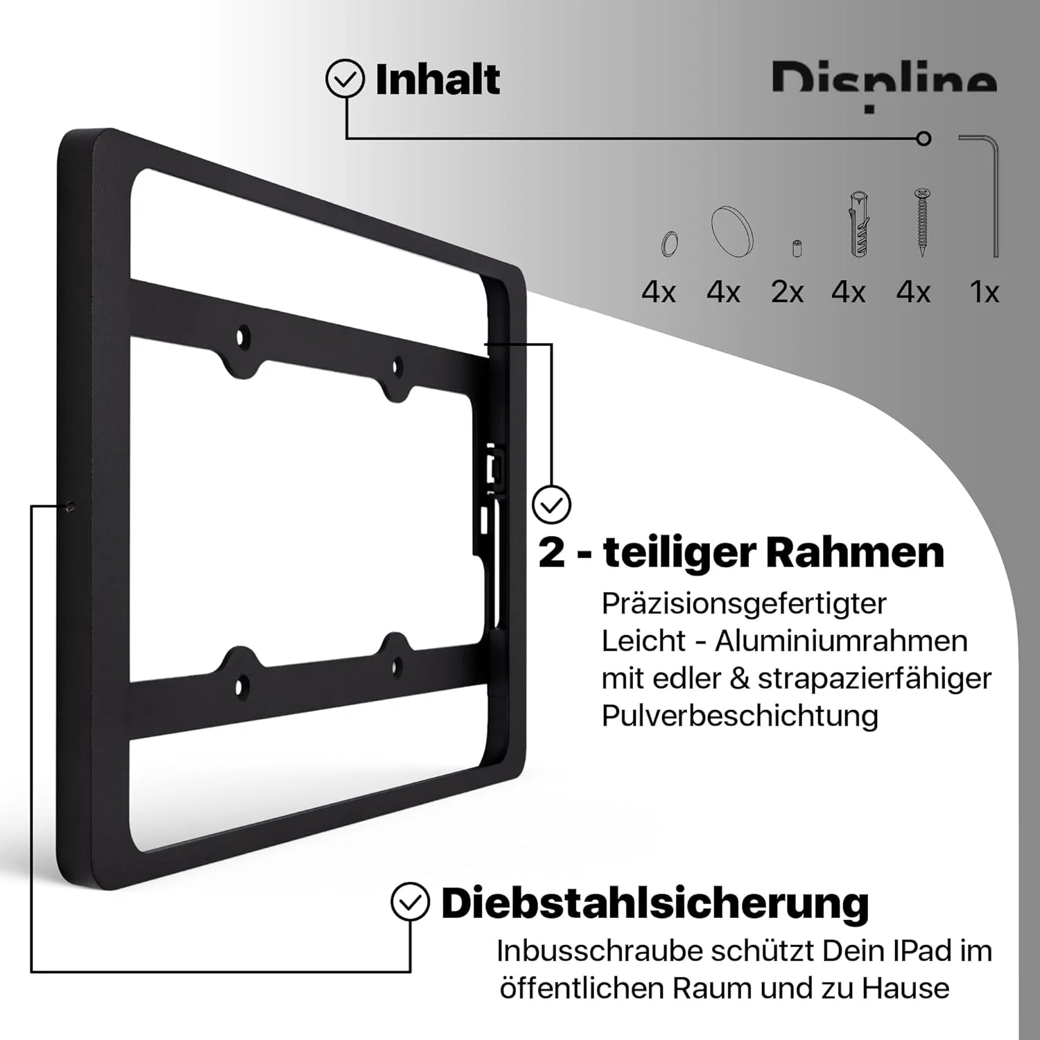 پایه دیواری تبلت Displine Companion Wall 2.0 مناسب برای آیپد، ایر، پرو و تبلت سامسونگ گلکسی - نگهدارنده تبلت دیواری با طراحی زیبا و کیفیت ساخت بالا