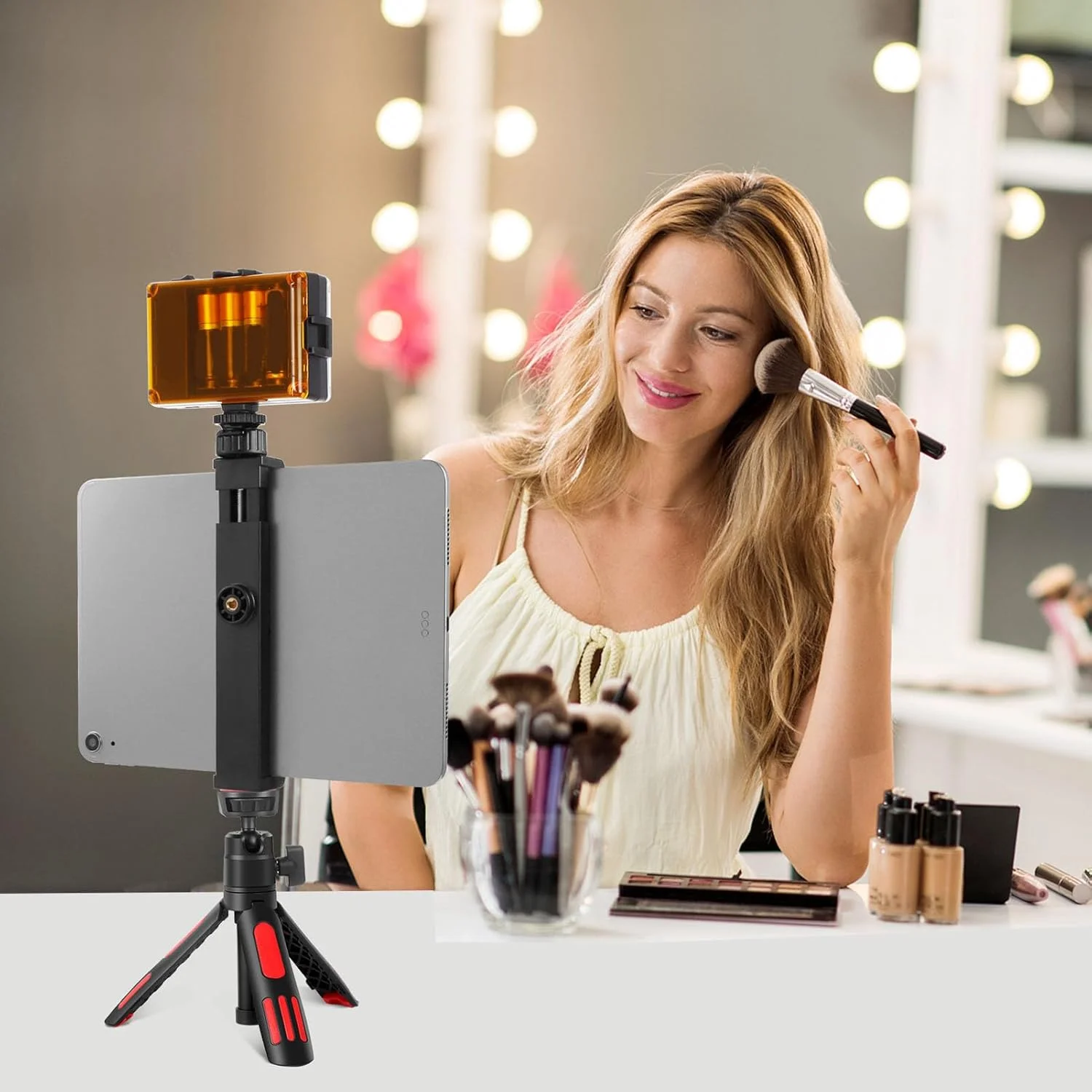 نگهدارنده تبلت بادوام Cryfokt با ثبات محکم، آداپتور سه پایه گیره تبلت برای دستگاه های مختلف، ایده آل برای تولیدکنندگان محتوا