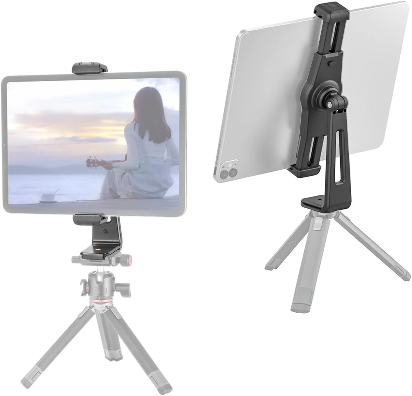 نگهدارنده تبلت قابل تنظیم یونیورسال Cryfokt با دو پایه نور سرد برای علاقه مندان به فیلمبرداری و عکاسی، ساخته شده از پلاستیک ABS سبک