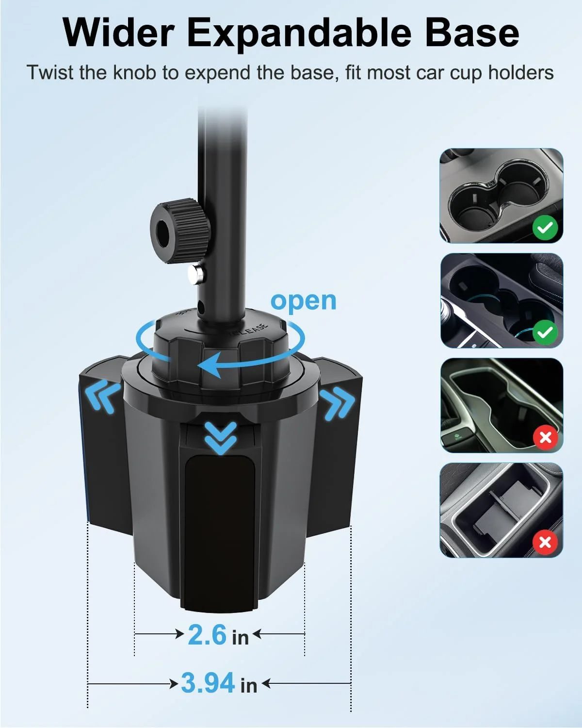 پایه تبلت داخل خودرو، نگهدارنده فنجانی با بازوی فلزی قابل تنظیم ارتفاع، گیره تبلت جهانی برای آیپد پرو ایر مینی 4 تا 13 اینچی، تلفن، گلکسی زد فولد، فایر اچ دی