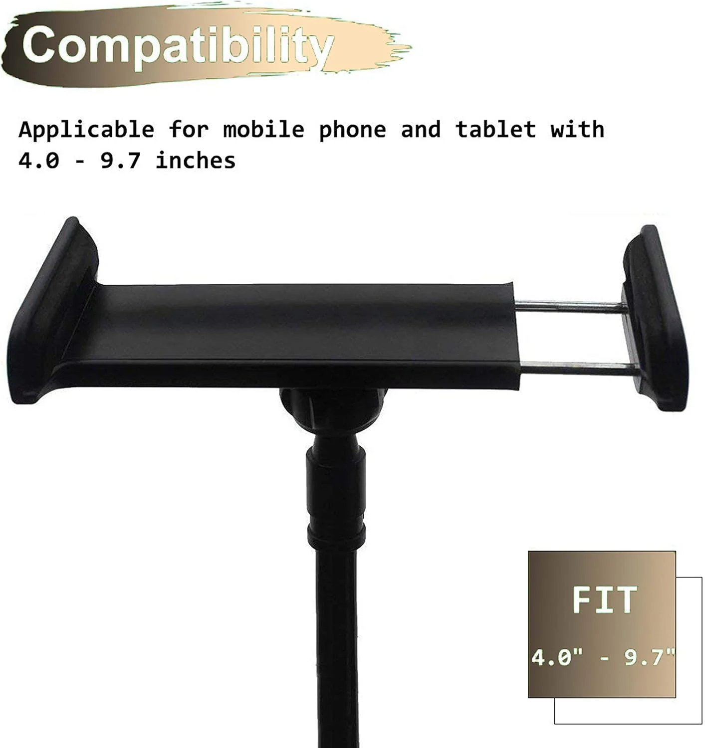 پایه نگهدارنده تبلت و موبایل 2 در 1 گیره دار با بازوی بلند و انعطاف پذیر گردنی، سازگار با آیپد/آیفون X/8/7/6/6s پلاس سامسونگ S8/S7 آمازون کیندل فایر HD و غیره - مشکی پایه نگهدارنده تبلت و موبایل 2 در 1 گیره دار با بازوی بلند و انعطاف پذیر گردنی، سازگار با آیپد/آیفون X/8/7/6/6s پلاس سامسونگ S8/S7 آمازون کیندل فایر HD و غیره - مشکی