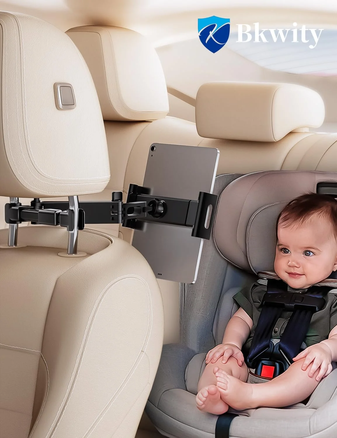 نگهدارنده تبلت برای پشت سری خودرو، نگهدارنده آیپد برای صندلی عقب خودرو [بازوی گسترش دهنده 3 در 1]، چرخش 360 درجه، لوازم ضروری سفر جاده ای قابل تنظیم برای آیپد پرو، ایر، مینی، گلکسی، فایر 4.7-11 اینچی