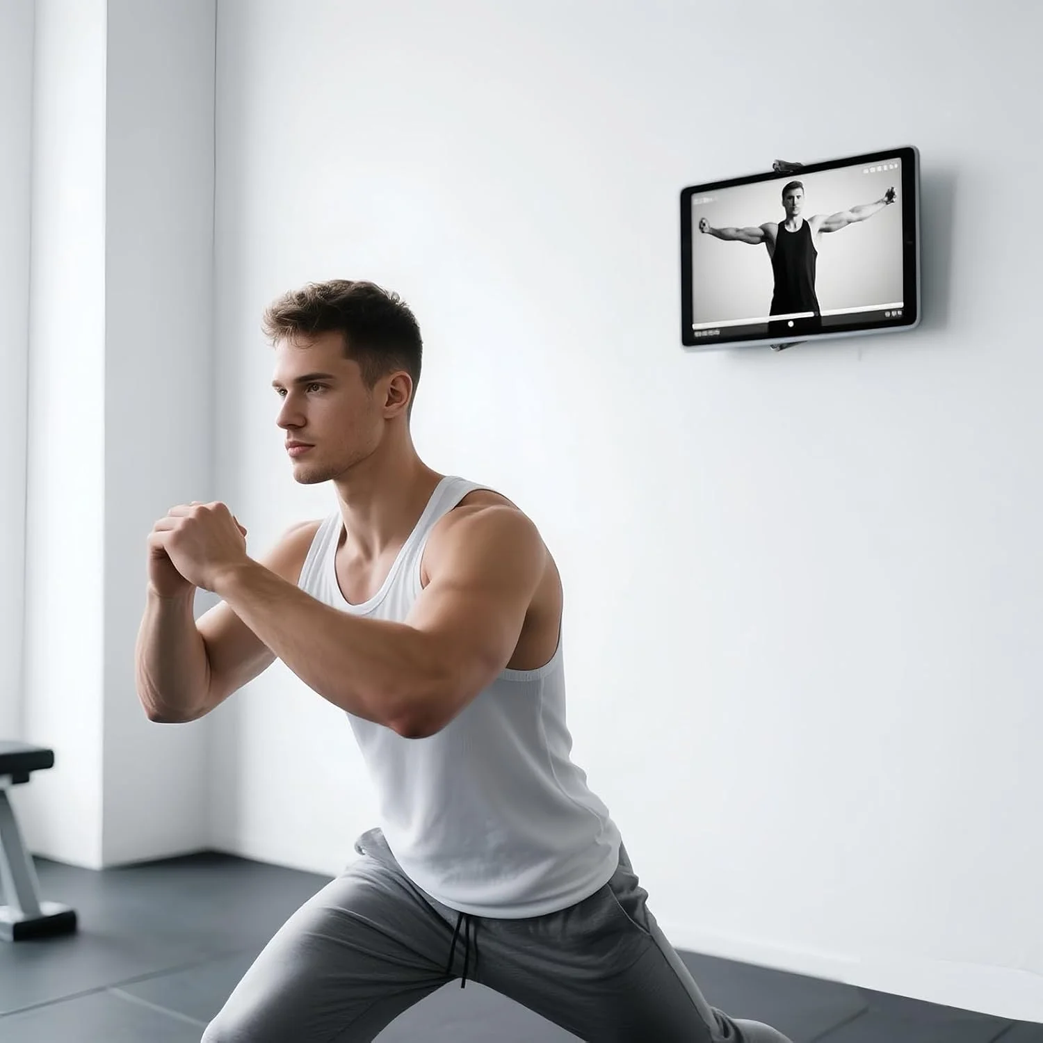 پایه دیواری تبلت یونیورسال با قابلیت چرخش 360 درجه و بازویی قابل تنظیم، بدون نیاز به سوراخکاری، سازگار با تبلت/گوشی هوشمند/کتابخوان الکترونیکی 4.7 تا 12.9 اینچی، مناسب برای آیپد پرو/مینی، گلکسی تب، 27x15x20 سانتی متر