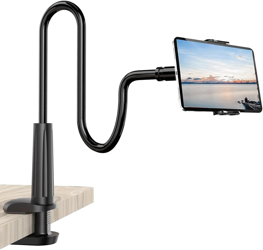 پایه نگهدارنده تبلت برای تخت، پایه تبلت گردن غازی، پایه رومیزی نگهدارنده گوشی با قابلیت چرخش 360 درجه، پایه تبلت رومیزی انعطاف پذیر برای آیپد، آیفون، سوییچ، سامسونگ تب، دستگاه های 4.7-10.1 اینچی