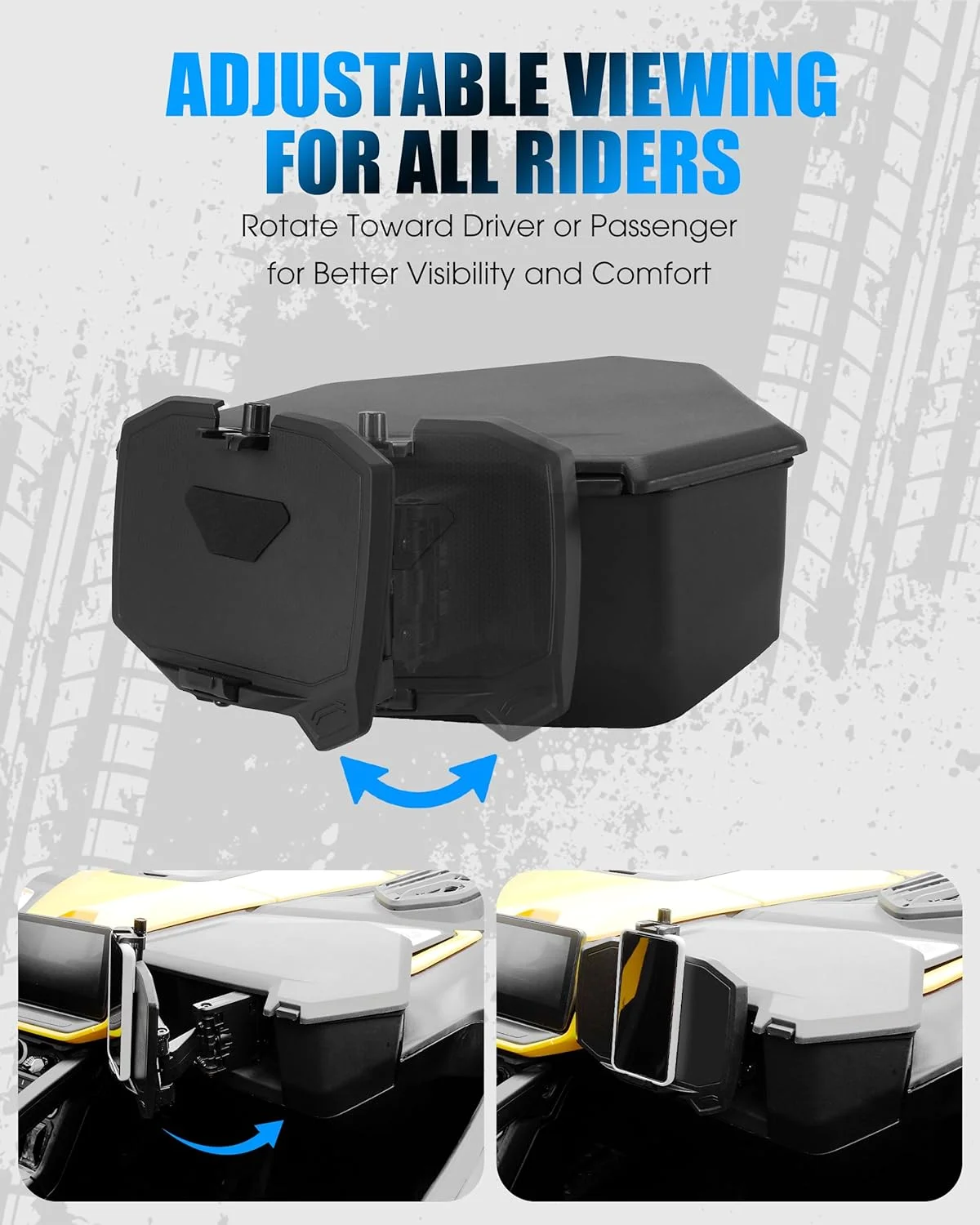 نگهدارنده تبلت و تلفن همراه با جعبه ذخیره سازی برای Can-Am Maverick R - پایه مغناطیسی قابل تنظیم با سازمان دهنده 4 لیتری - لوازم جانبی کنسول ناوبری UTV برای 2024 2025 Maverick R MAX X RS