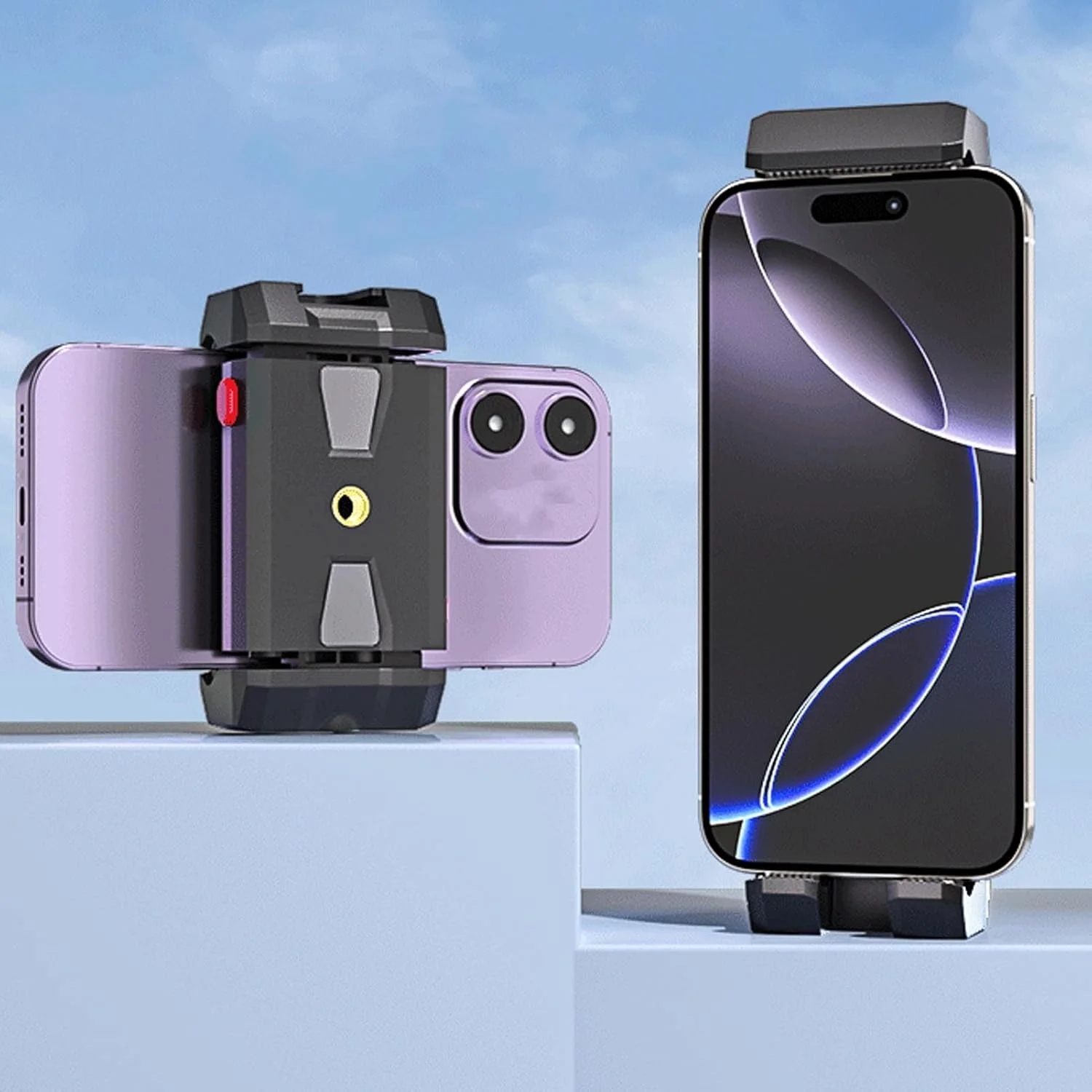 نگهدارنده سه پایه تلفن Bewinner، آداپتور نگهدارنده تبلت و تلفن هوشمند 2 در 1، گیره نگهدارنده سه پایه آلومینیومی قابل گسترش برای تبلت با پیچ 1/4 اینچی سازگار با تلفن