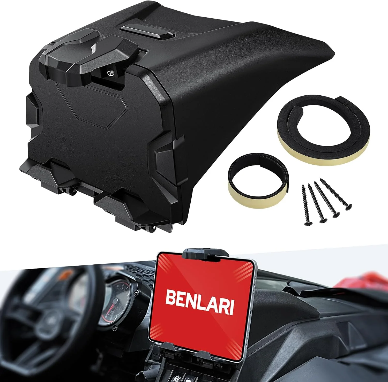 نگهدارنده تبلت برقی Benlari X3، جعبه نگهداری پایه تبلت سازگار با 2017-2024 Can Am Maverick X3 Max DS MR RC Turbo R لوازم جانبی جایگزین برای 715002874