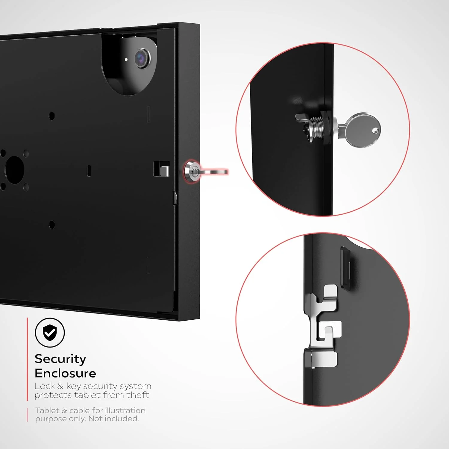 پایه دیواری ضد سرقت تبلت برای آیپد 11 اینچی (A16) و آیپد 10.9 اینچی - پایه دیواری ایمن تبلت با قفل و کلید ممتاز