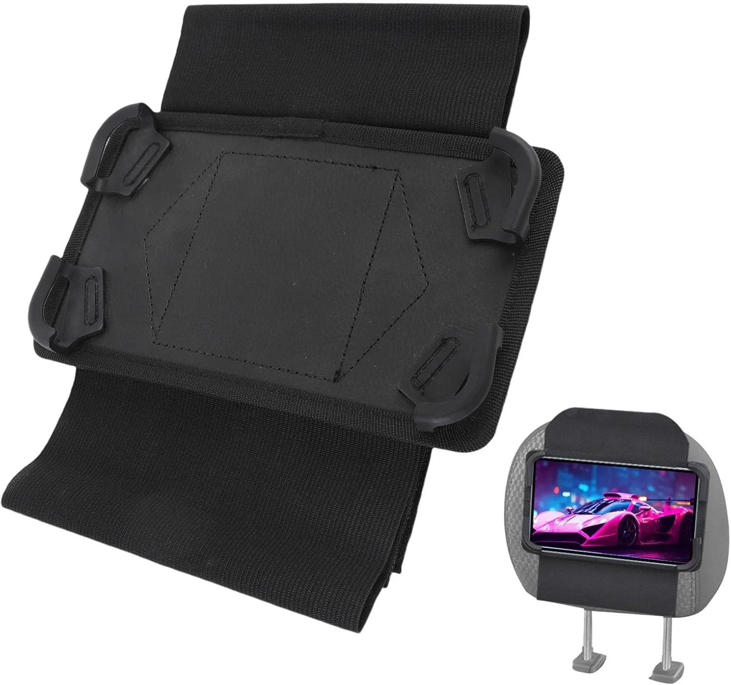 پایه نگهدارنده کنسول بازی Annadue برای پشت سری خودرو، بند الاستیک، پایه رومیزی سیلیکونی، نگهدارنده کنسول بازی قابل حمل و جمع و جور