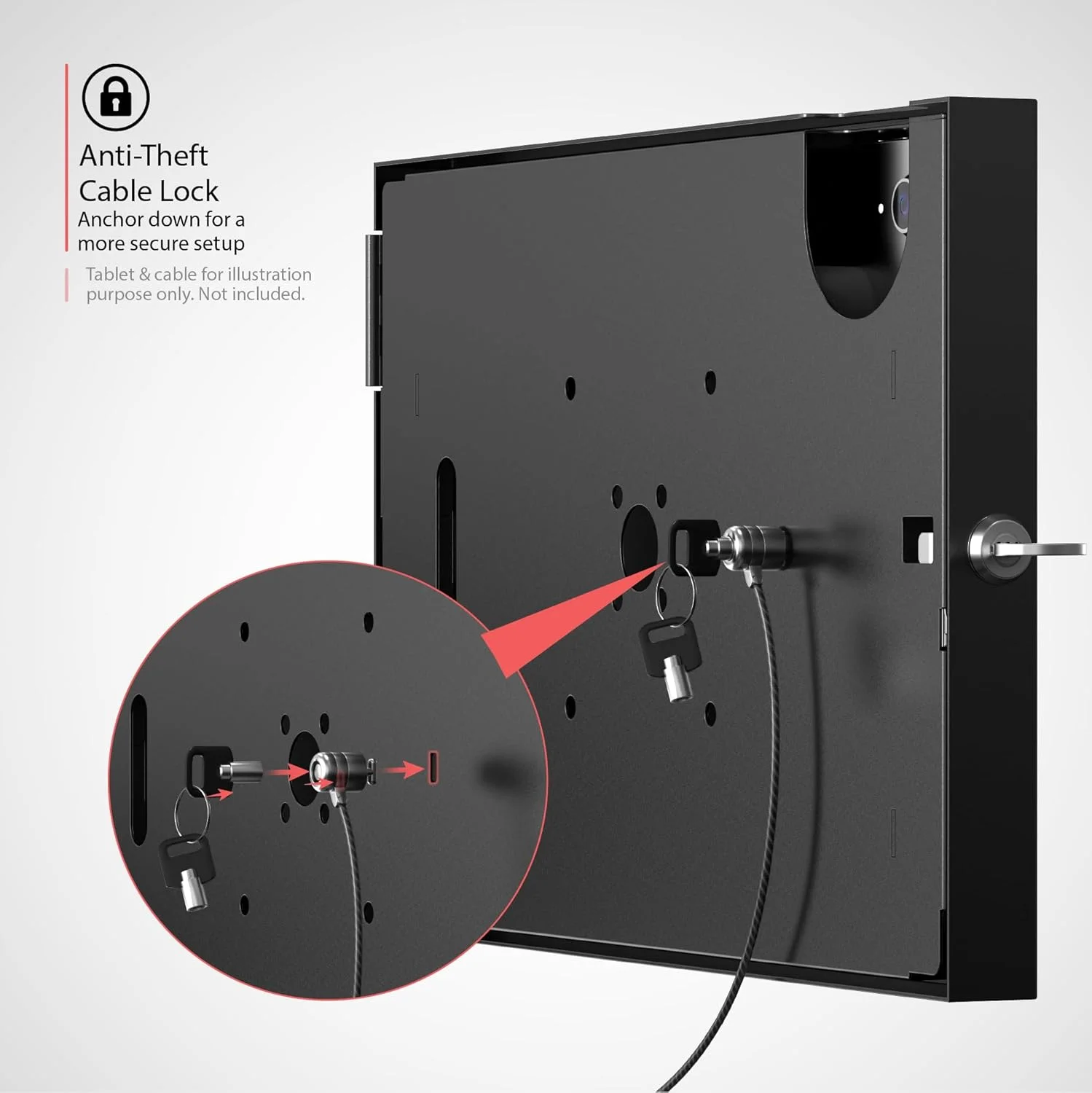 پایه دیواری ضد سرقت تبلت برای آیپد 11 اینچی (A16) و آیپد 10.9 اینچی - پایه دیواری ایمن تبلت با قفل و کلید ممتاز