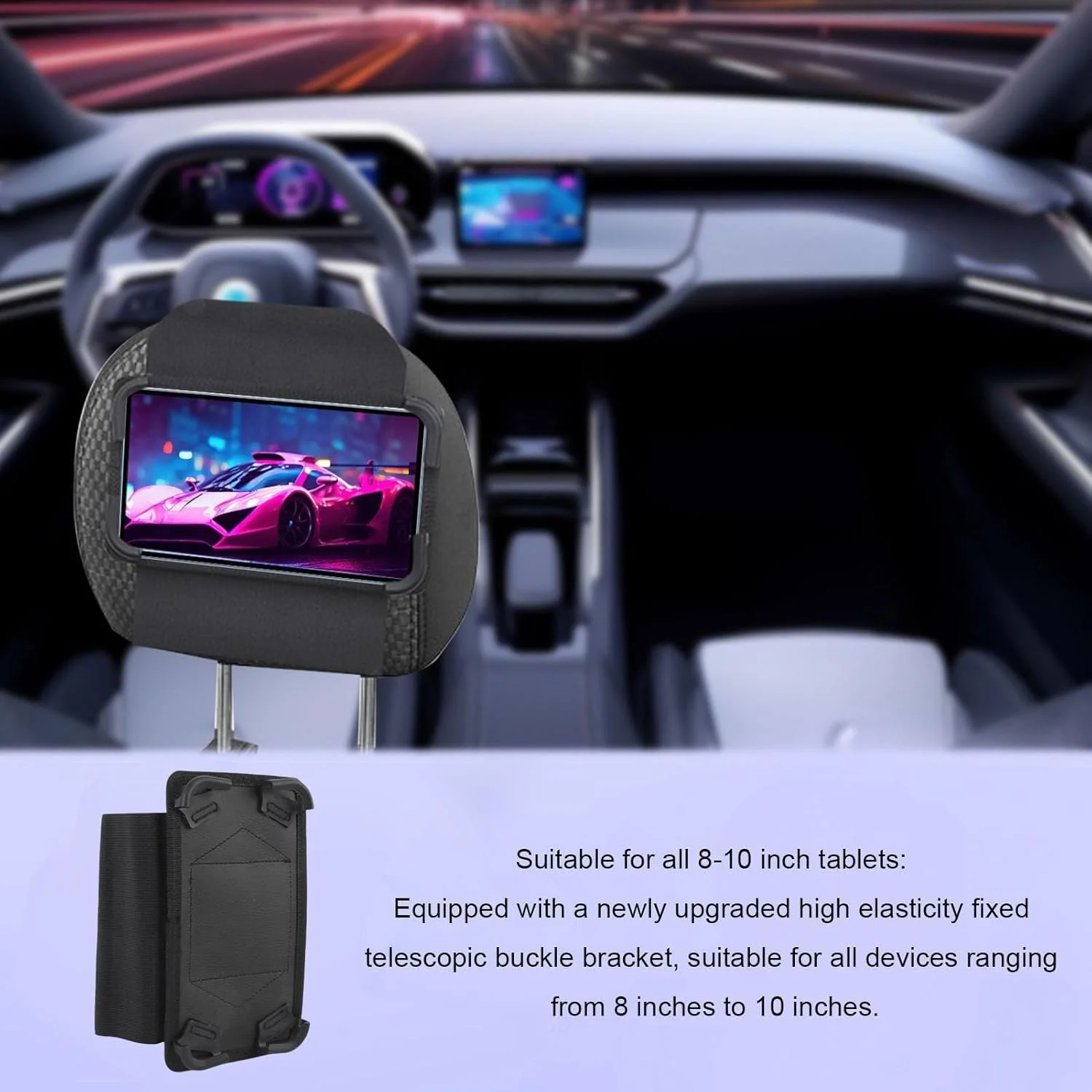 پایه نگهدارنده کنسول بازی Annadue برای پشت سری خودرو، بند الاستیک، پایه رومیزی سیلیکونی، نگهدارنده کنسول بازی قابل حمل و جمع و جور