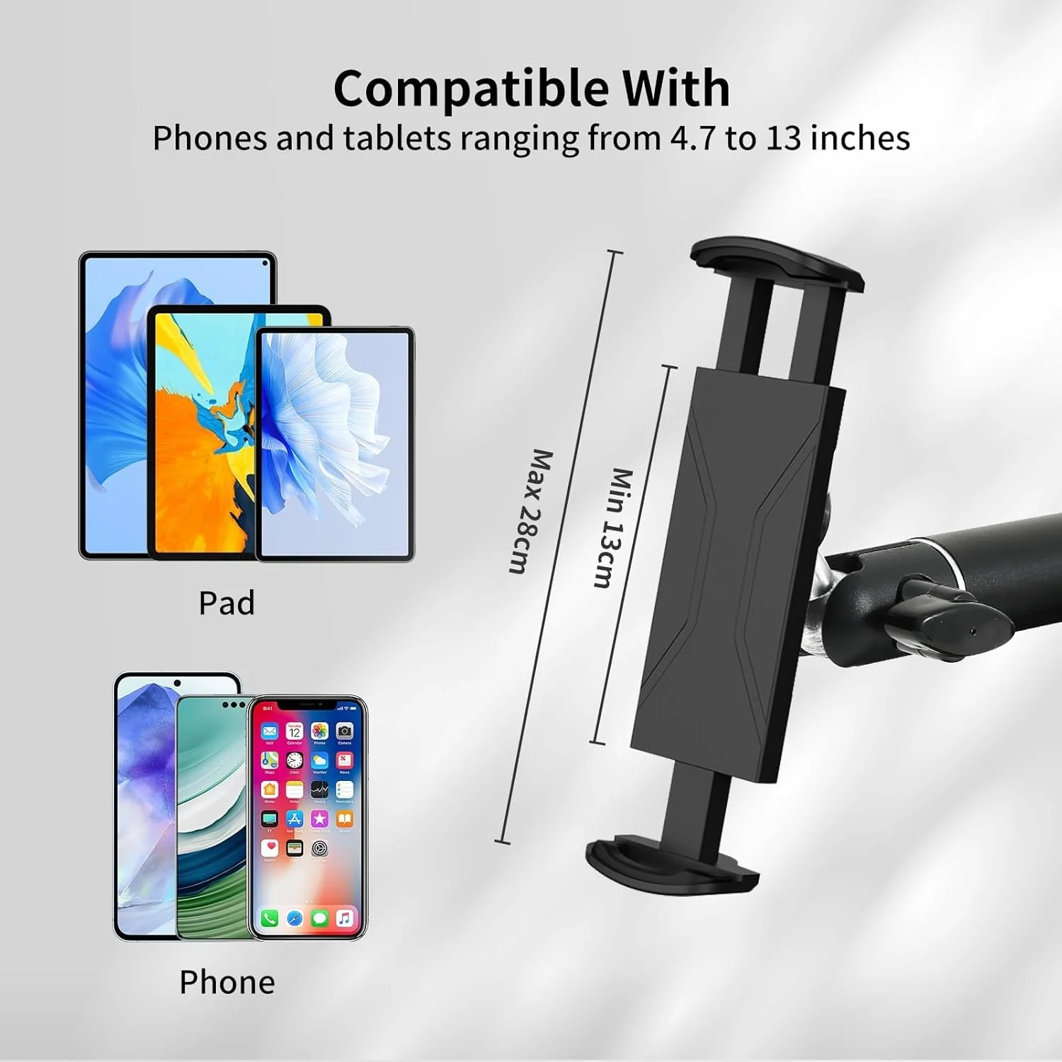 پایه دیواری تبلت آلومینیومی سنگین، بازوی مفصلی قابل گسترش و نگهدارنده چرخان 360 درجه برای آیپد پرو، گلکسی تب، آشپزخانه، دفتر کار، مناسب برای دستگاه های 4.7-13 اینچی پایه دیواری تبلت آلومینیومی سنگین، بازوی مفصلی قابل گسترش و نگهدارنده چرخان 360 درجه برای آیپد پرو، گلکسی تب، آشپزخانه، دفتر کار، مناسب برای دستگاه های 4.7-13 اینچی