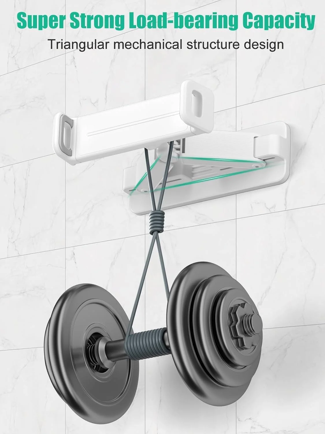 نگهدارنده دیواری تبلت، کاملا قابل تنظیم برای آشپزخانه، یوگا، اتاق مطالعه، چرخش 360 درجه، بدون نیاز به سوراخکاری، سازگار با آیپد پرو، گلکسی تب و تمام تبلت ها و گوشی های هوشمند 4.7-12.9 اینچی