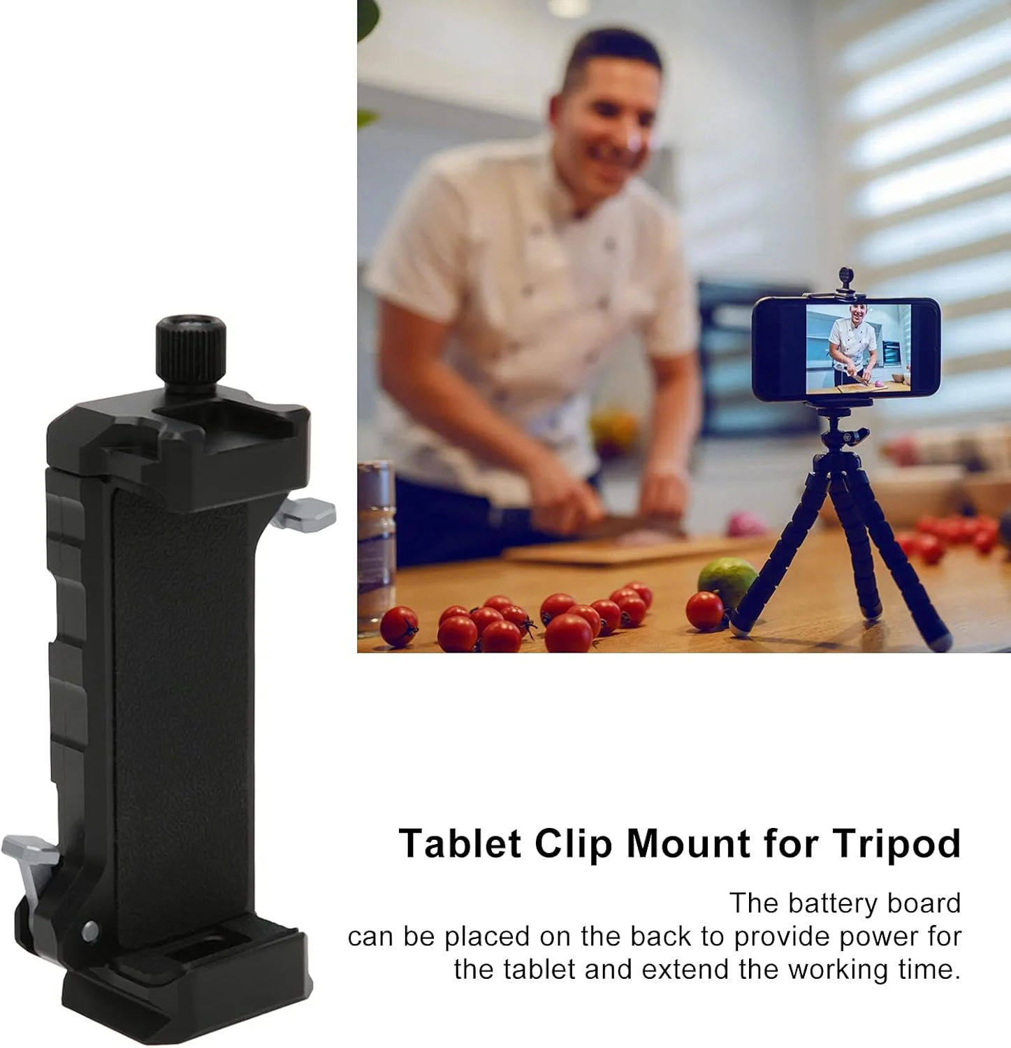 آداپتور پایه نگهدارنده تبلت سه پایه قابل تنظیم، گیره تبلت آلیاژی کوچک قابل حمل با پایه کفشک سرد برای عکاسی و فیلمبرداری، سازگار با تبلت های 8.5 تا 23.5 سانتی متر