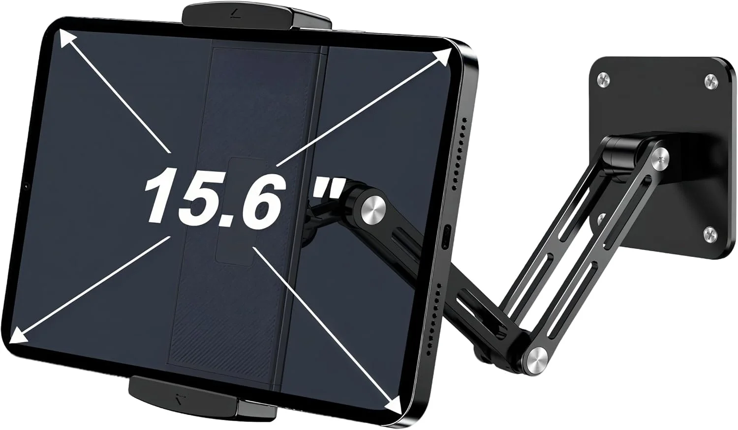 نگهدارنده دیواری تبلت برای دستگاه‌های ۴.۷ تا ۱۵.۶ اینچی، نگهدارنده دیواری آیپد با بازو و پایه چرخان قابل تنظیم سازگار با آیپد و سایر تبلت‌ها