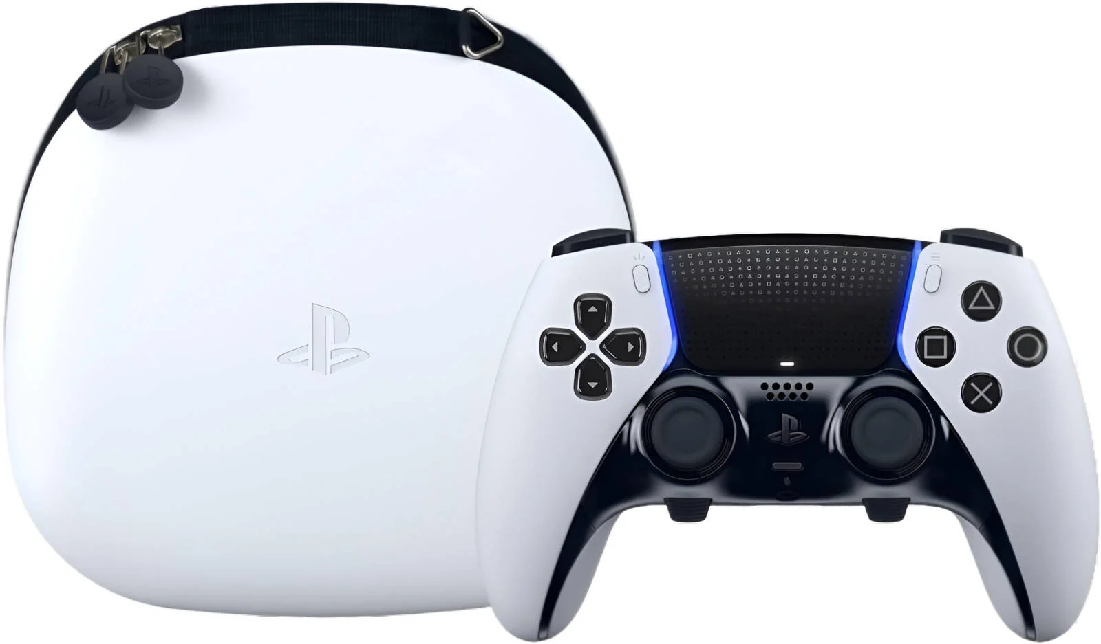 دسته بازی بی سیم DualSense Edge پلی استیشن 5 سونی، کنترل های فوق العاده قابل تنظیم، ماشه های قابل تنظیم، حساسیت استیک و شدت لرزش، پروفایل های کنترلی تعویض سریع، USB Type-C، سفید | JU837208