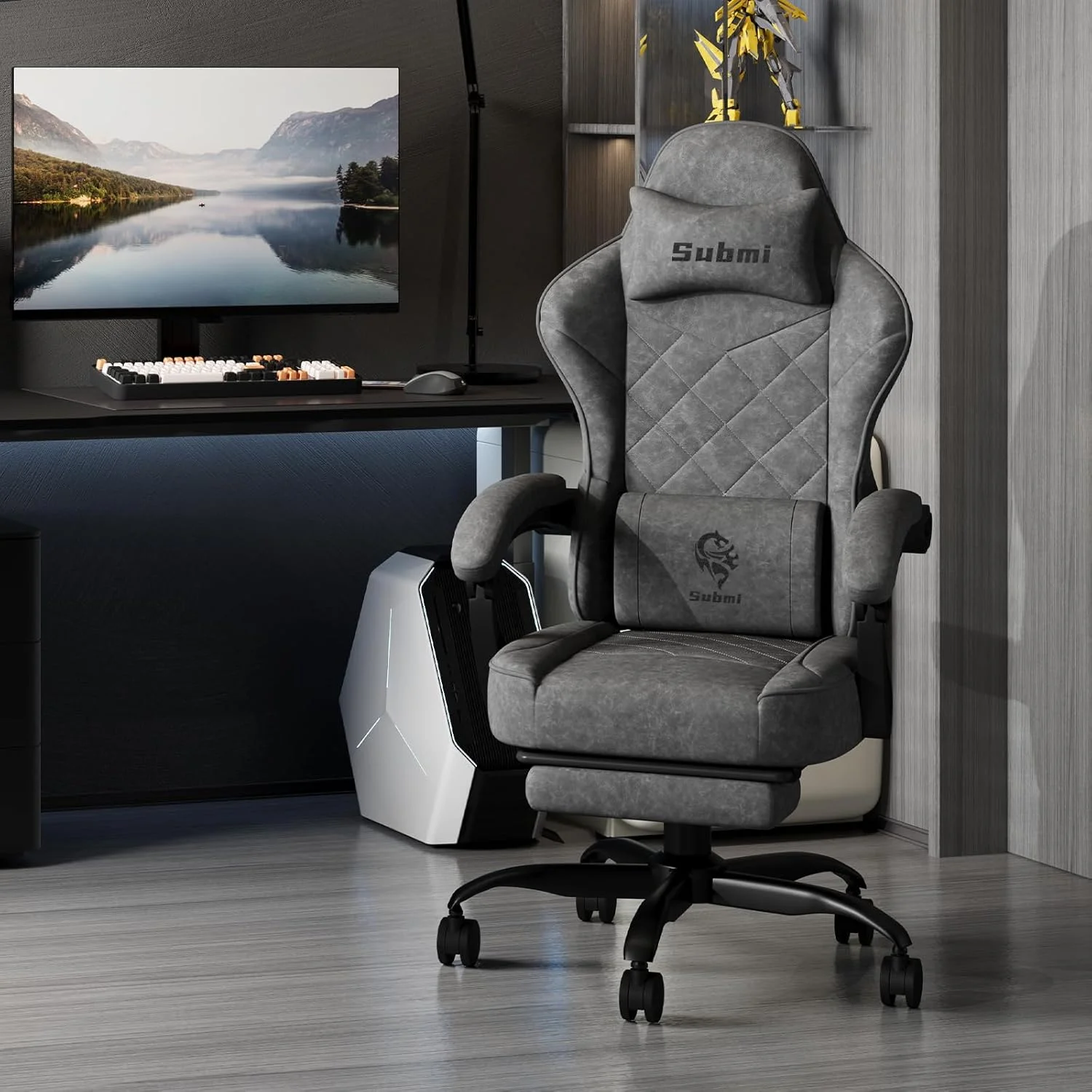 صندلی های گیمینگ، صندلی گیمینگ ارگونومیک با زیرپایی برای بزرگسالان، صندلی کامپیوتر پارچه ای تکنولوژی با پشتی سر و پشتیبانی کمر، صندلی تکیه گاه دار صندلی اداری کامپیوتر، پشتی بلند، 350 پوند، مشکی صندلی های گیمینگ، صندلی گیمینگ ارگونومیک با زیرپایی برای بزرگسالان، صندلی کامپیوتر پارچه ای تکنولوژی با پشتی سر و پشتیبانی کمر، صندلی تکیه گاه دار صندلی اداری کامپیوتر، پشتی بلند، 350 پوند، مشکی