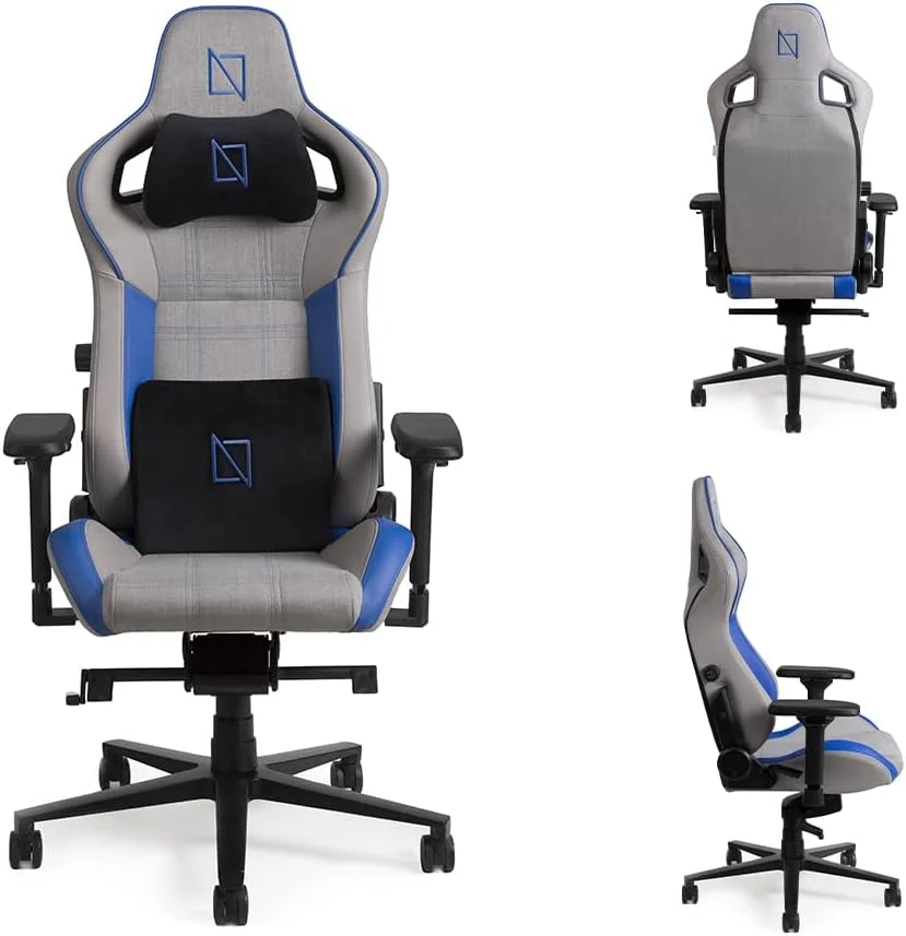 صندلی گیمینگ ارگونومیک Navodesk APEX AIR با پشتیبانی کمری و بالشتک گردنی مموری فوم مغناطیسی از NAVO (آبی مسابقه ای، سری FORMULA) صندلی گیمینگ ارگونومیک Navodesk APEX AIR با پشتیبانی کمری و بالشتک گردنی مموری فوم مغناطیسی از NAVO (آبی مسابقه ای، سری FORMULA)