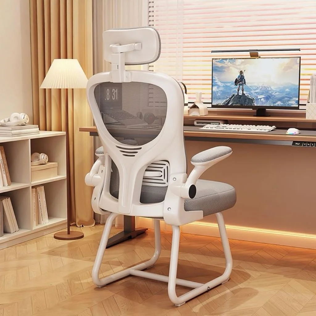 صندلی گیمینگ، صندلی میز اداری خانگی با دسته و تکیه گاه سر، صندلی اداری توری ارگونومیک با پشتی متوسط برای خانه، اتاق خواب، مطالعه، کار صندلی گیمینگ، صندلی میز اداری خانگی با دسته و تکیه گاه سر، صندلی اداری توری ارگونومیک با پشتی متوسط برای خانه، اتاق خواب، مطالعه، کار