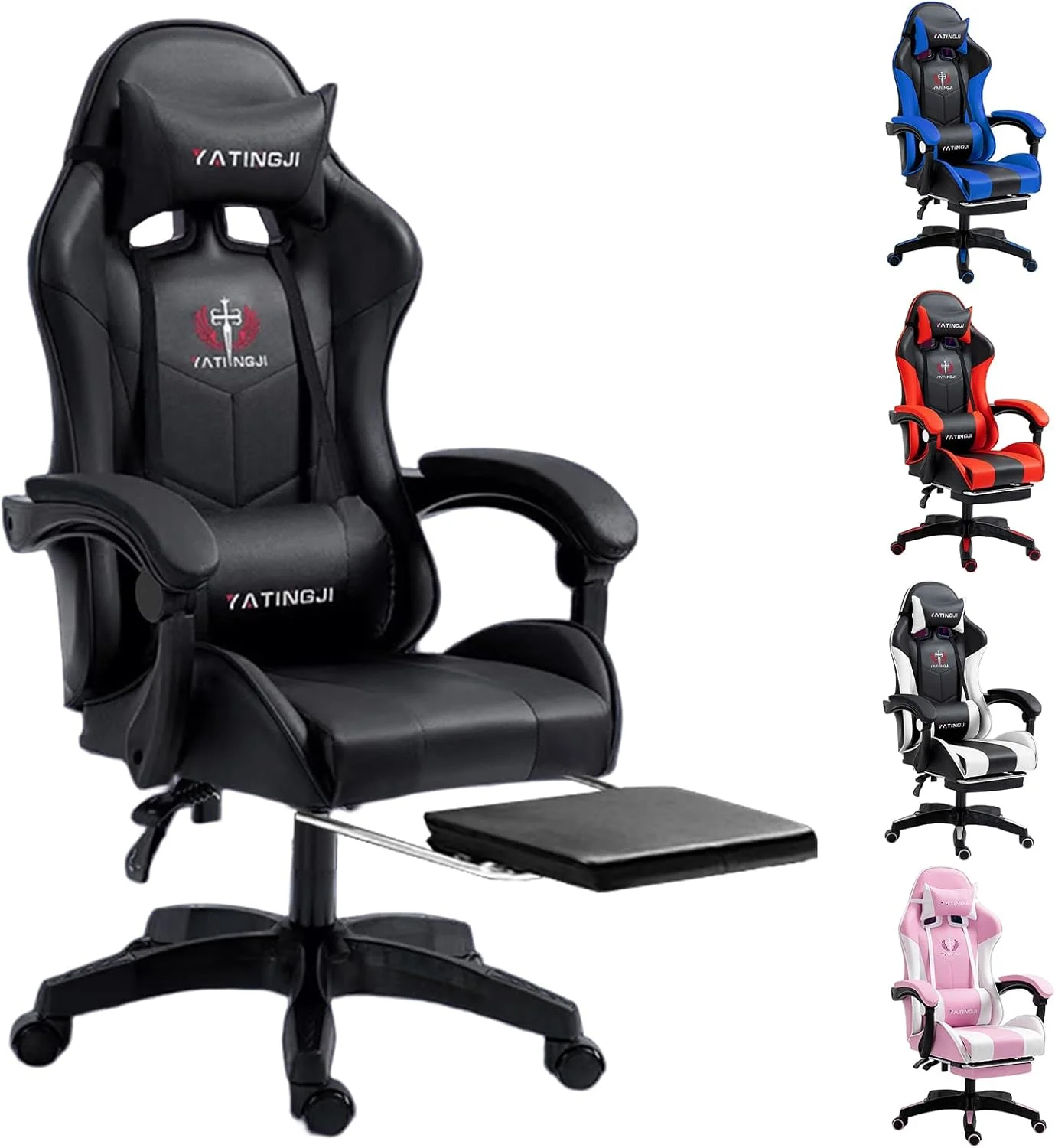 صندلی گیمینگ با پشتی قابل تنظیم، صندلی اداری اجرایی ارگونومیک، صندلی مسابقه ای با قابلیت تنظیم ارتفاع برای تجربه حداکثری گیمینگ (مشکی) صندلی گیمینگ با پشتی قابل تنظیم، صندلی اداری اجرایی ارگونومیک، صندلی مسابقه ای با قابلیت تنظیم ارتفاع برای تجربه حداکثری گیمینگ (مشکی)