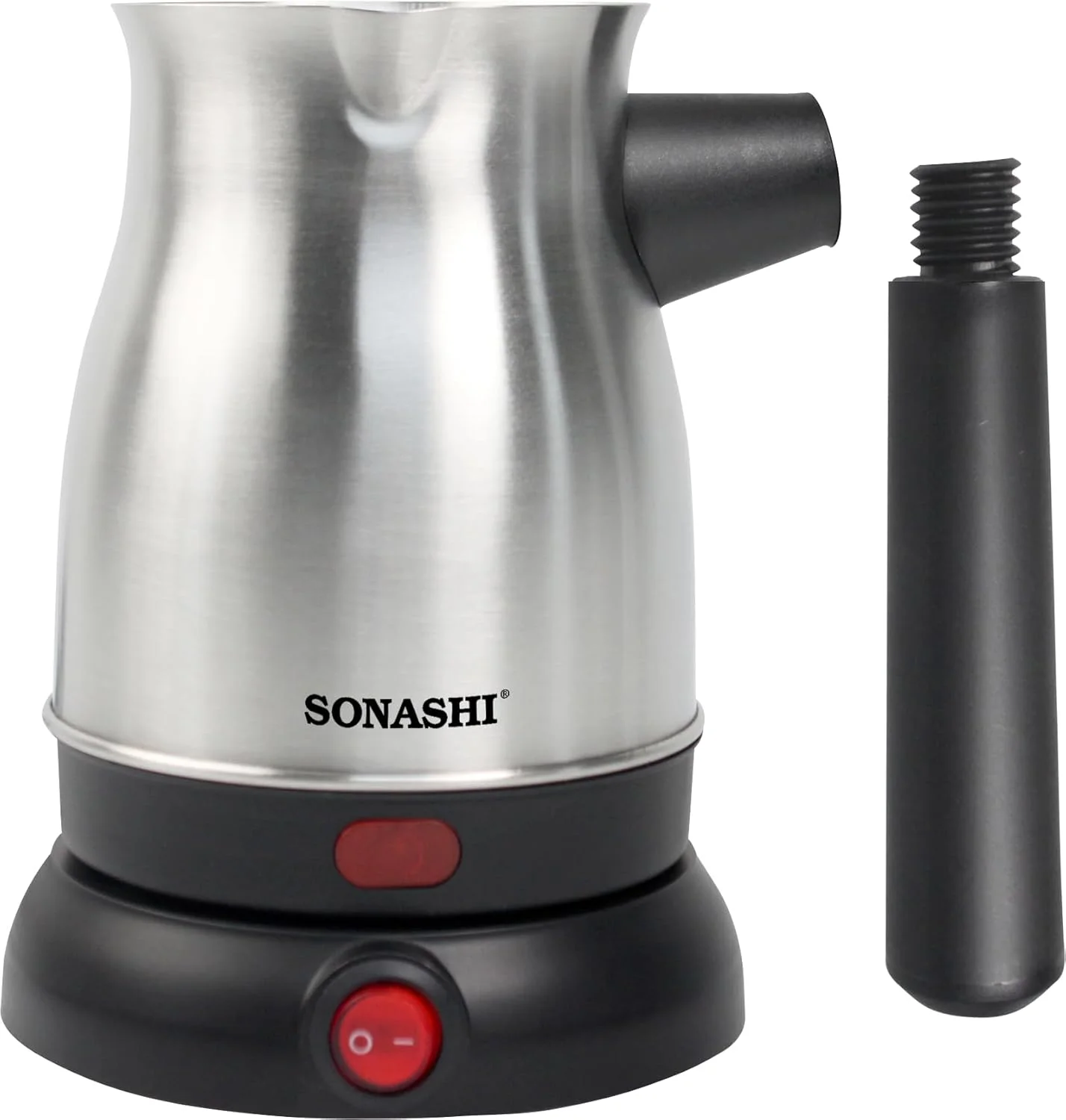 قهوه ساز ترک سوناشی با ظرف 800 میلی لیتری - پایه بدون سیم 360 درجه با دسته جداشدنی | قابلیت خاموش شدن خودکار مدل STCM-4972