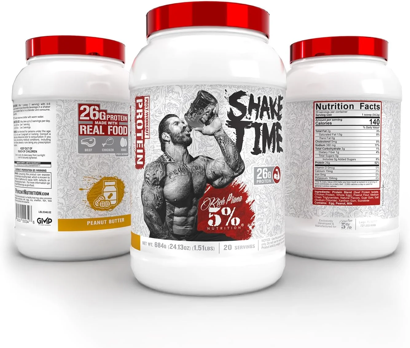 نوشیدنی پروتئینی ریچ پیانا شیک تایم %5 | 24 گرم پروتئین حیوانی | پروتئین ایزوله گوشت گاو تغذیه شده با علف، مرغ، تخم مرغ | بدون شکر یا سویا (کره بادام زمینی) نوشیدنی پروتئینی ریچ پیانا شیک تایم %5 | 24 گرم پروتئین حیوانی | پروتئین ایزوله گوشت گاو تغذیه شده با علف، مرغ، تخم مرغ | بدون شکر یا سویا (کره بادام زمینی)