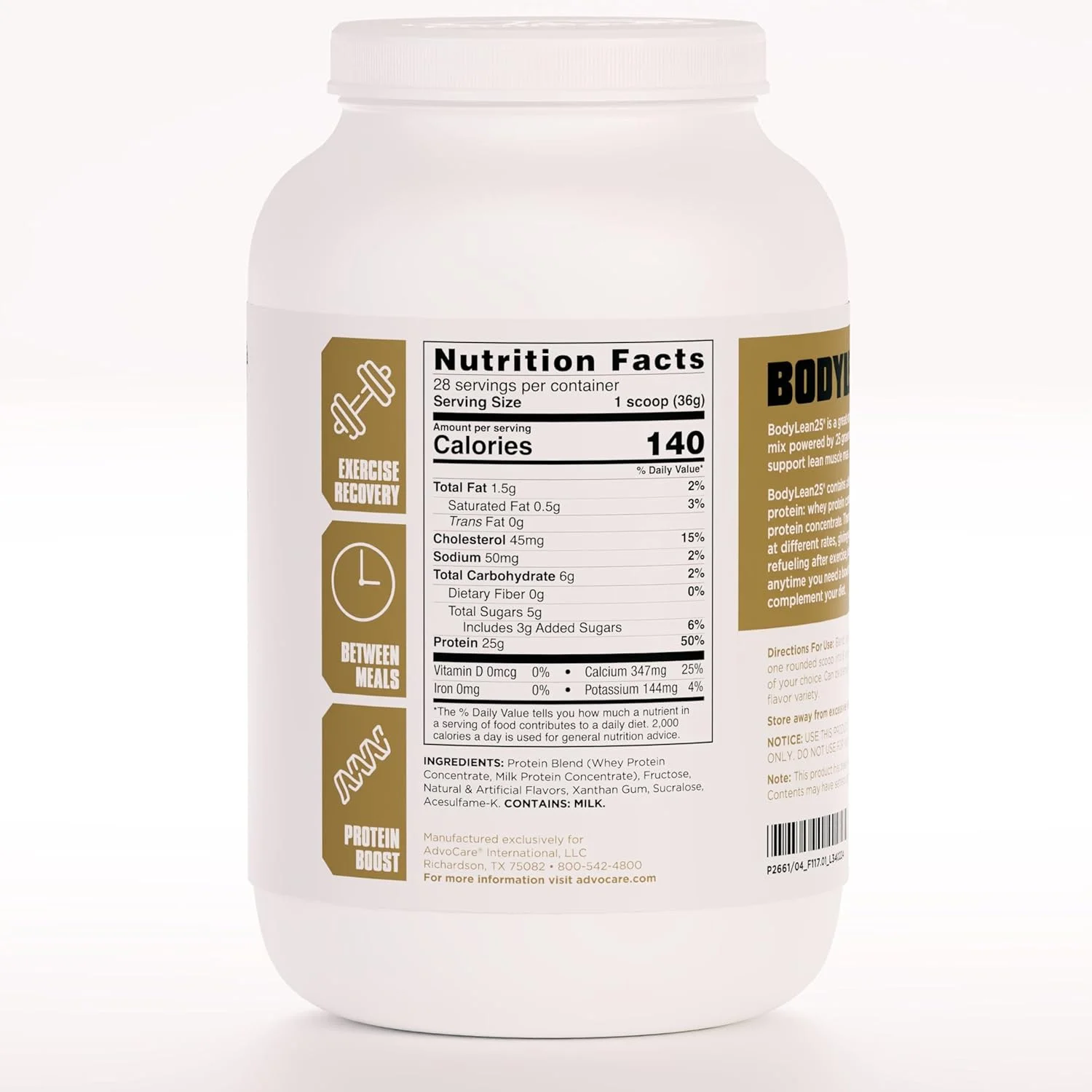 پودر پروتئین BodyLean25 - حاوی پروتئین وی ایزوله - پشتیبانی از عضله سازی و اندامی متناسب - ارائه دهنده انرژی* - وانیلی، 127 گرم