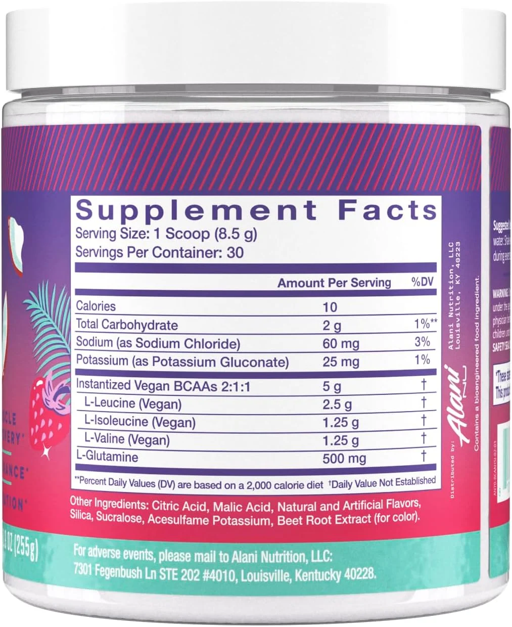 پودر مکمل آمینو اسیدهای شاخه دار ضروری آلانی نو با طعم یخ در بهشت هاوایی | فرمول 2:1:1 | پودر مکمل | ویتامین های ریکاوری عضلات برای بعد از تمرین | 30 سروینگ