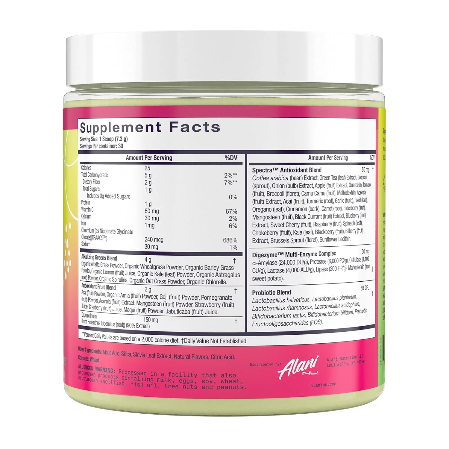 پودر سوپر گرینز آلانی نو با طعم وایلد بری | مکمل آبمیوه سبز | پودر اسپیرولینا + علف گندم | طعم طبیعی | مخلوط آبمیوه اسموتی | بدون گلوتن | وگان | 30 سروینگ