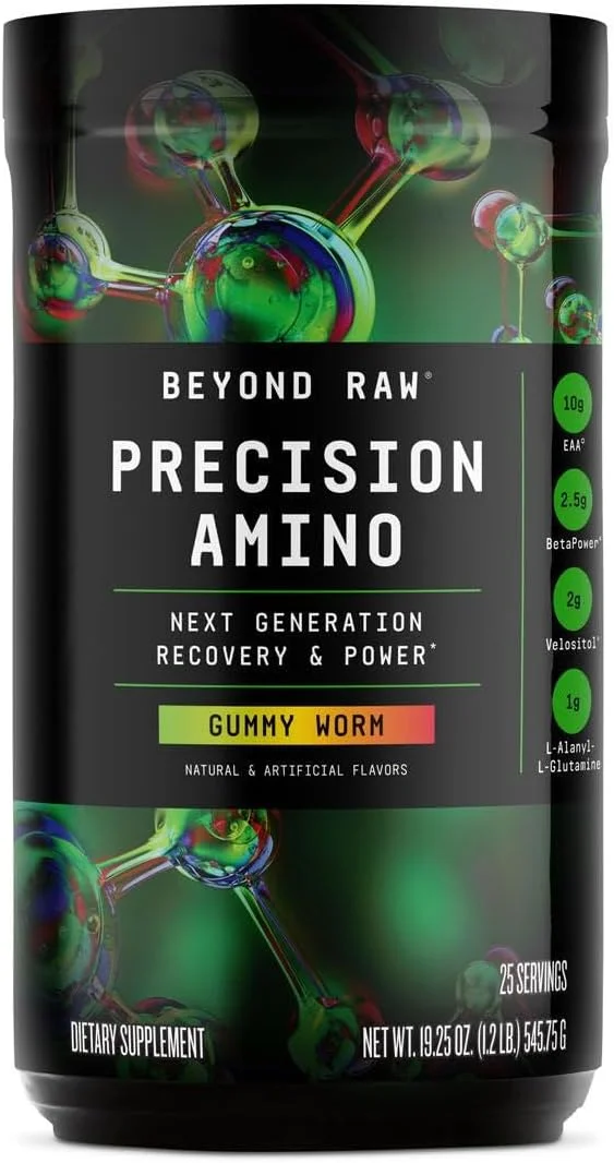 فرمول آمینو اسید ریکاوری و قدرت Beyond Raw Precision Amino، سوخت رسانی به عضلات، افزایش هیدراتاسیون، کرم صمغی، 25 سروینگ