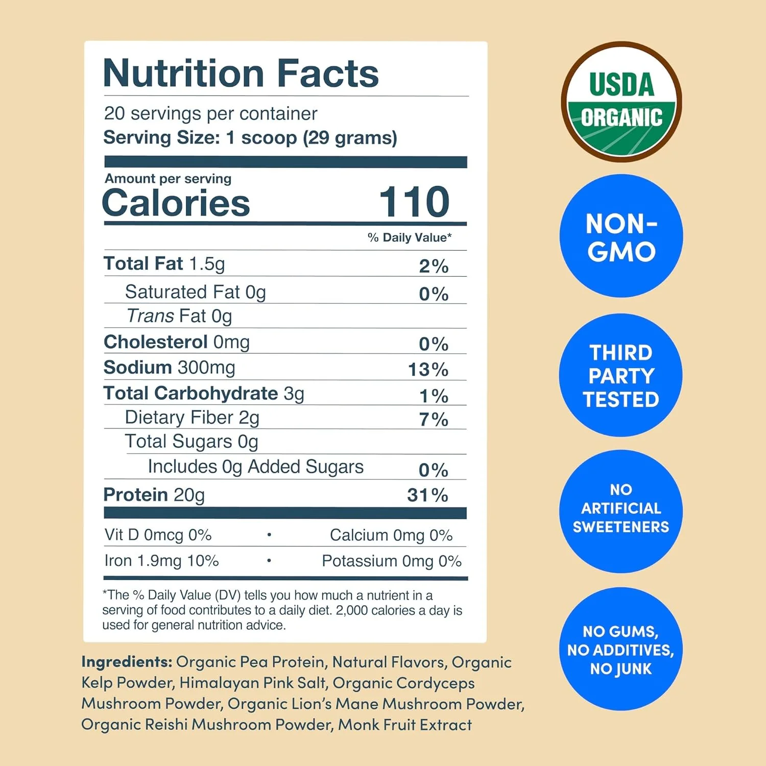 پودر پروتئین وگان ارگانیک وانیلی Further Food - 20 گرم پروتئین گیاهی، پودر پروتئین ارگانیک با قارچ و جلبک دریایی، وگان، غیر GMO، بدون گلوتن، بدون لبنیات 540 گرم پودر پروتئین وگان ارگانیک وانیلی Further Food - 20 گرم پروتئین گیاهی، پودر پروتئین ارگانیک با قارچ و جلبک دریایی، وگان، غیر GMO، بدون گلوتن، بدون لبنیات 540 گرم
