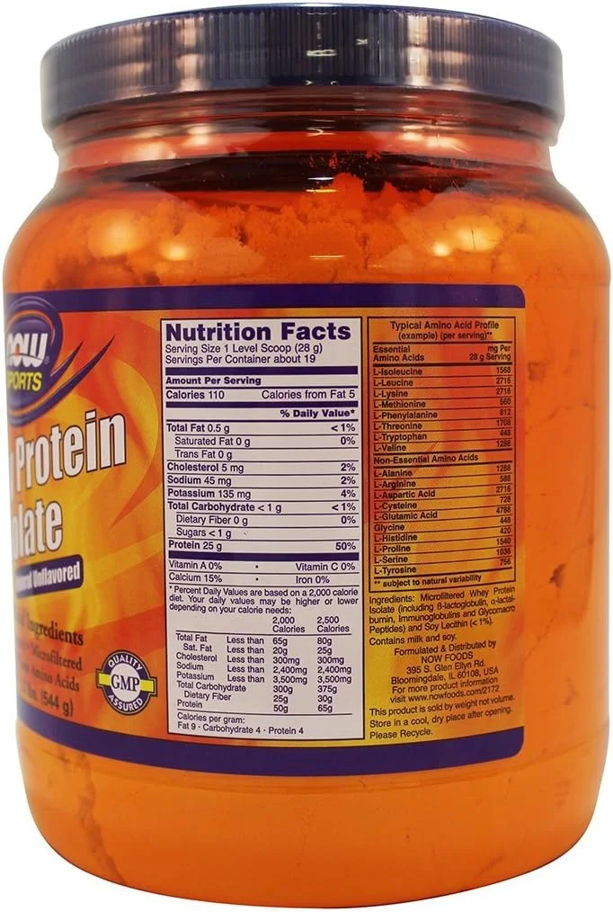 پودر پروتئین وی ایزوله بدون طعم ناو فودز، 544 گرم (بسته 2 عددی)