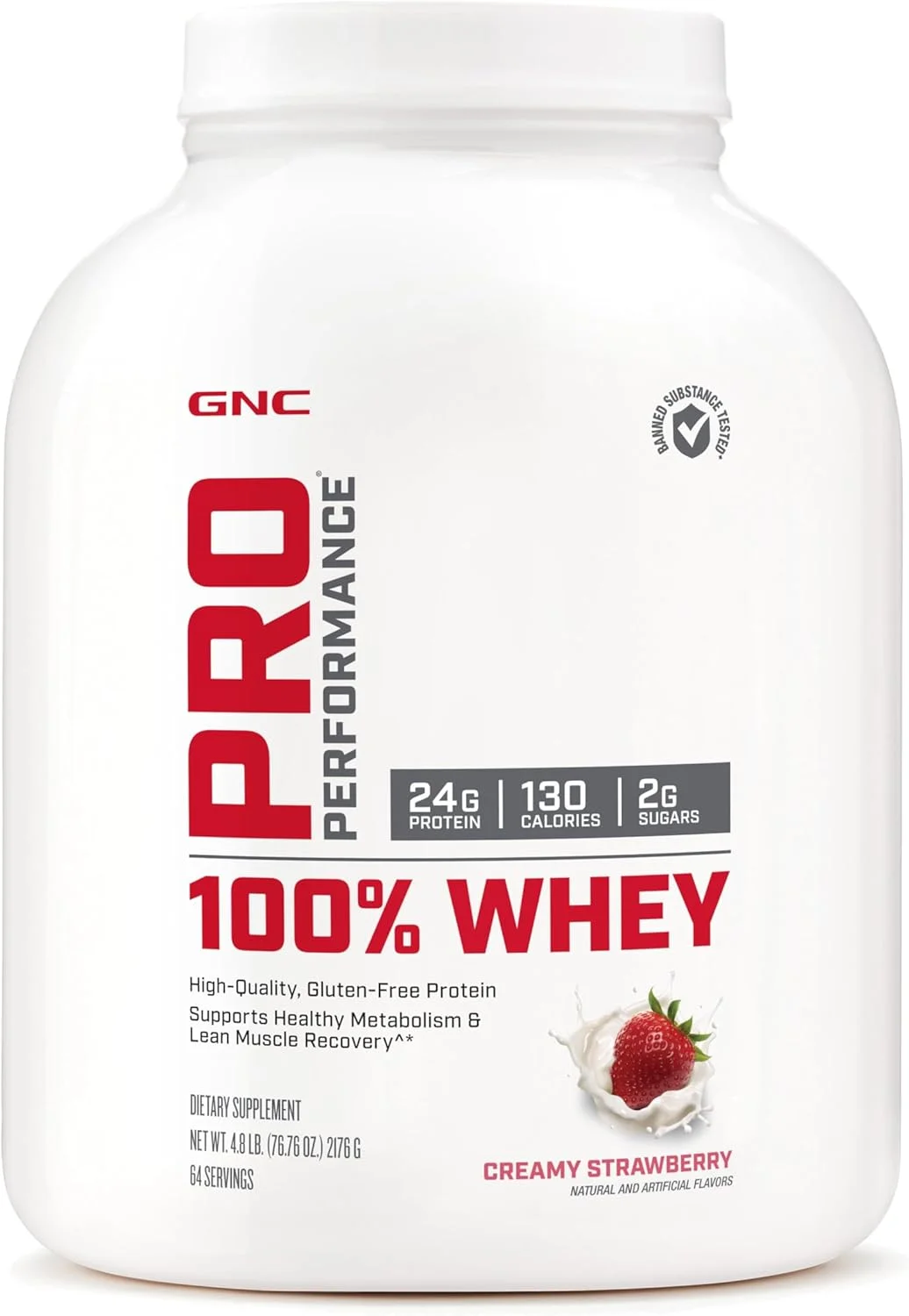 GNC Pro Performance 100% Whey - کرمی توت فرنگی (64 سروینگ)