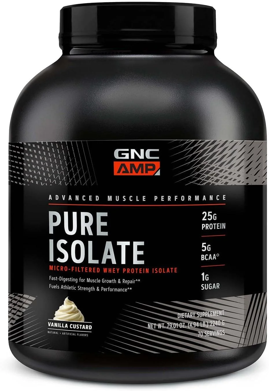 GNC AMP Pure Isolate - کاسترد وانیلی (۷۰ سروینگ)