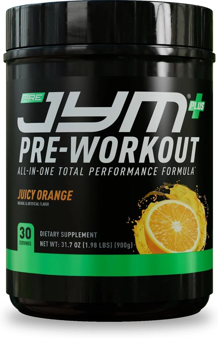 پودر مکمل قبل از تمرین پره جیم پلاس JYM Supplement Science با طعم پرتقال، نیترات آمینو، کراتین، بتائین، نوتروپیک ها، BCAA، برای آقایان و بانوان، 30 سروینگ