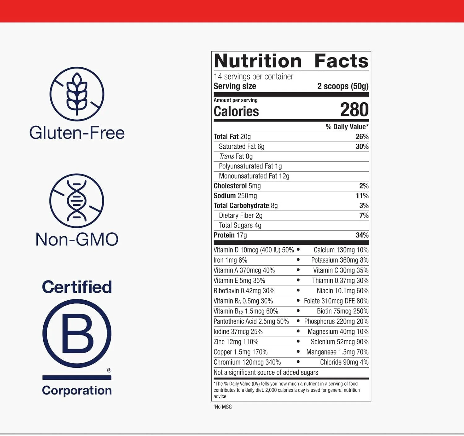 شیک کتوژنیک متاژنیکس - پودر پروتئین کتو - کم کربوهیدرات، بدون شکر، جایگزین غذای بدون گلوتن - 25 ویتامین و مواد معدنی با MCT، آهن، بیوتین و کلسیم - غیر GMO - 14 سروینگ