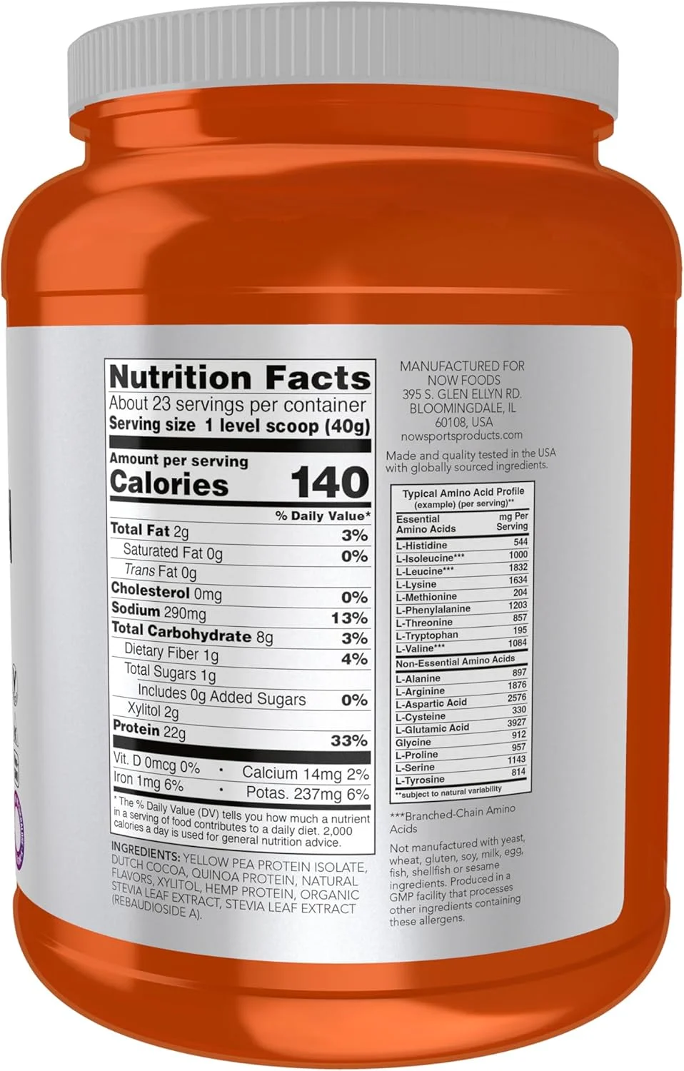 NOW Foods Sports Nutrition، کمپلکس پروتئین گیاهی، 22 گرم، پودر شکلات موکا، 2 پوند NOW Foods Sports Nutrition، کمپلکس پروتئین گیاهی، 22 گرم، پودر شکلات موکا، 2 پوند
