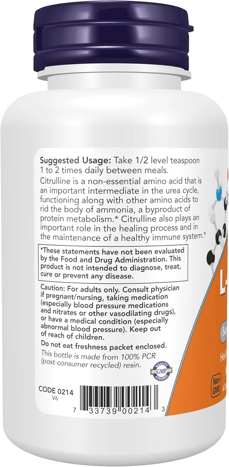 پودر خالص ال-سیترولین ناو ساپلمنتس، پشتیبانی از متابولیسم پروتئین*، 4 اونس