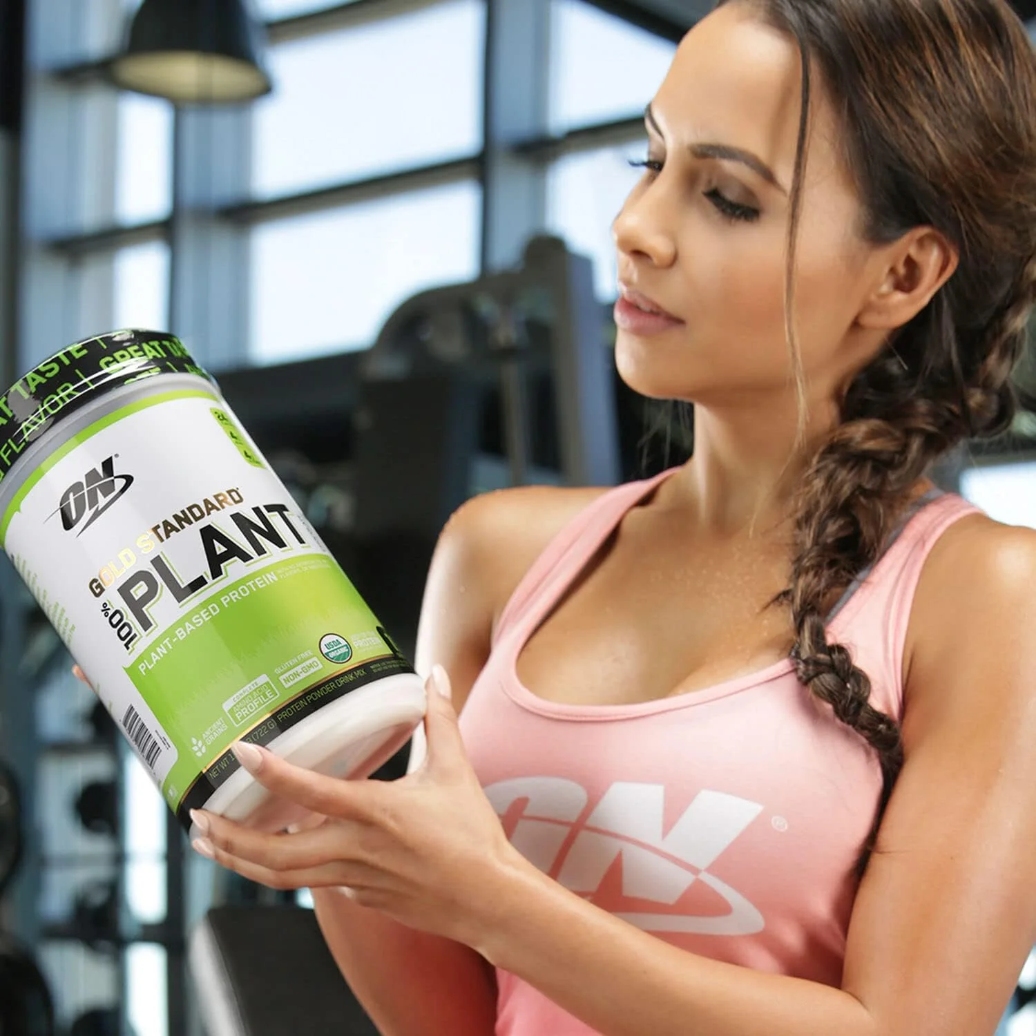 پودر پروتئین گیاهی اپتیموم نوتریشن گلد استاندارد 100%، ویتامین C برای تقویت سیستم ایمنی، شکلاتی، 1.59 پوند