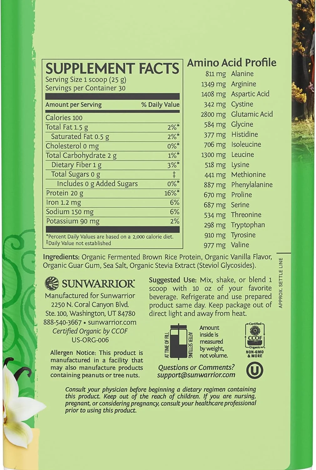 پروتئین وانیلی کلاسیک ارگانیک سان واریر، 750 گرم